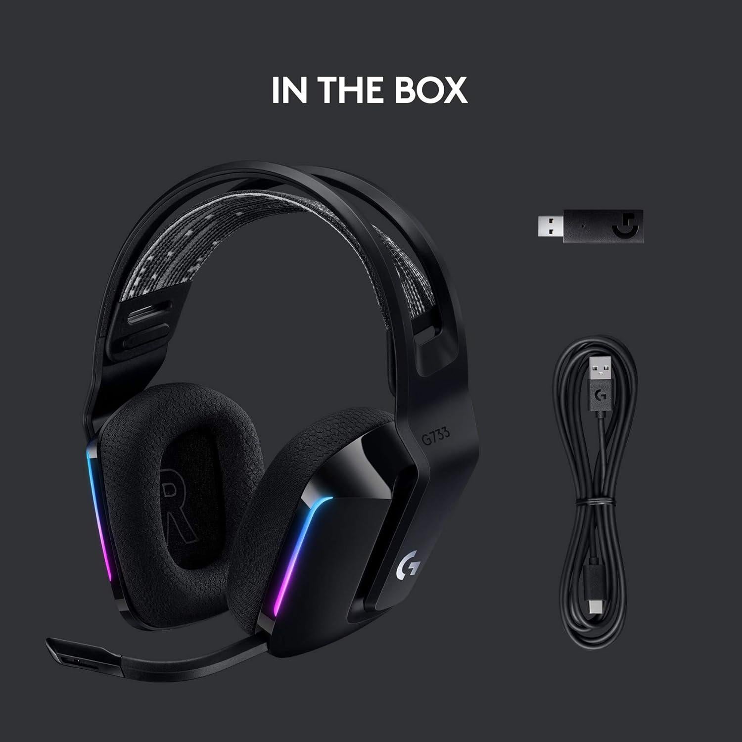 Auriculares Inalámbricos Logitech G733 LIGHTSPEED Negro + Paquete Regalo
