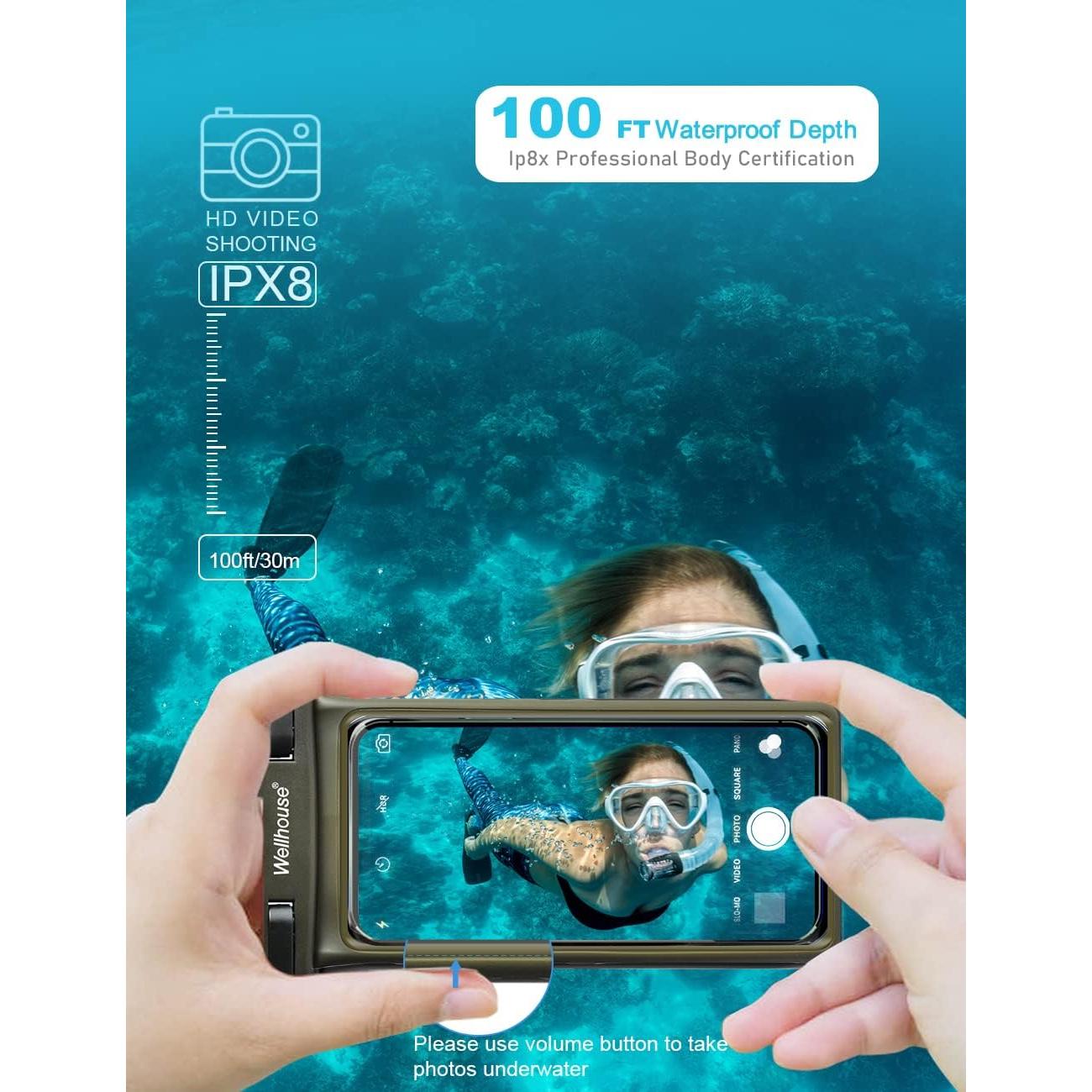 Funda Impermeable Wellhouse para Smartphone 7" Oliva