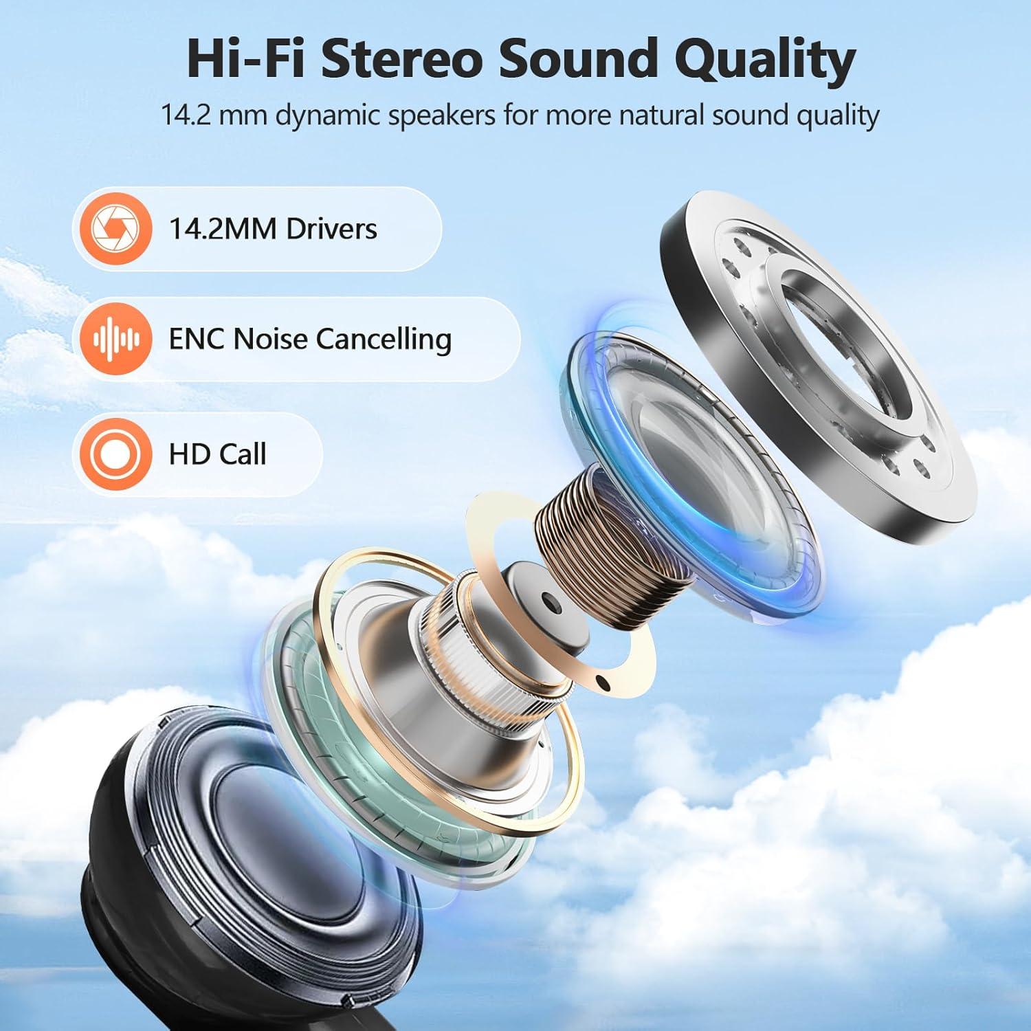 Auriculares Inalámbricos BUABMEQ S40 Bluetooth 5.4 IPX7 48H