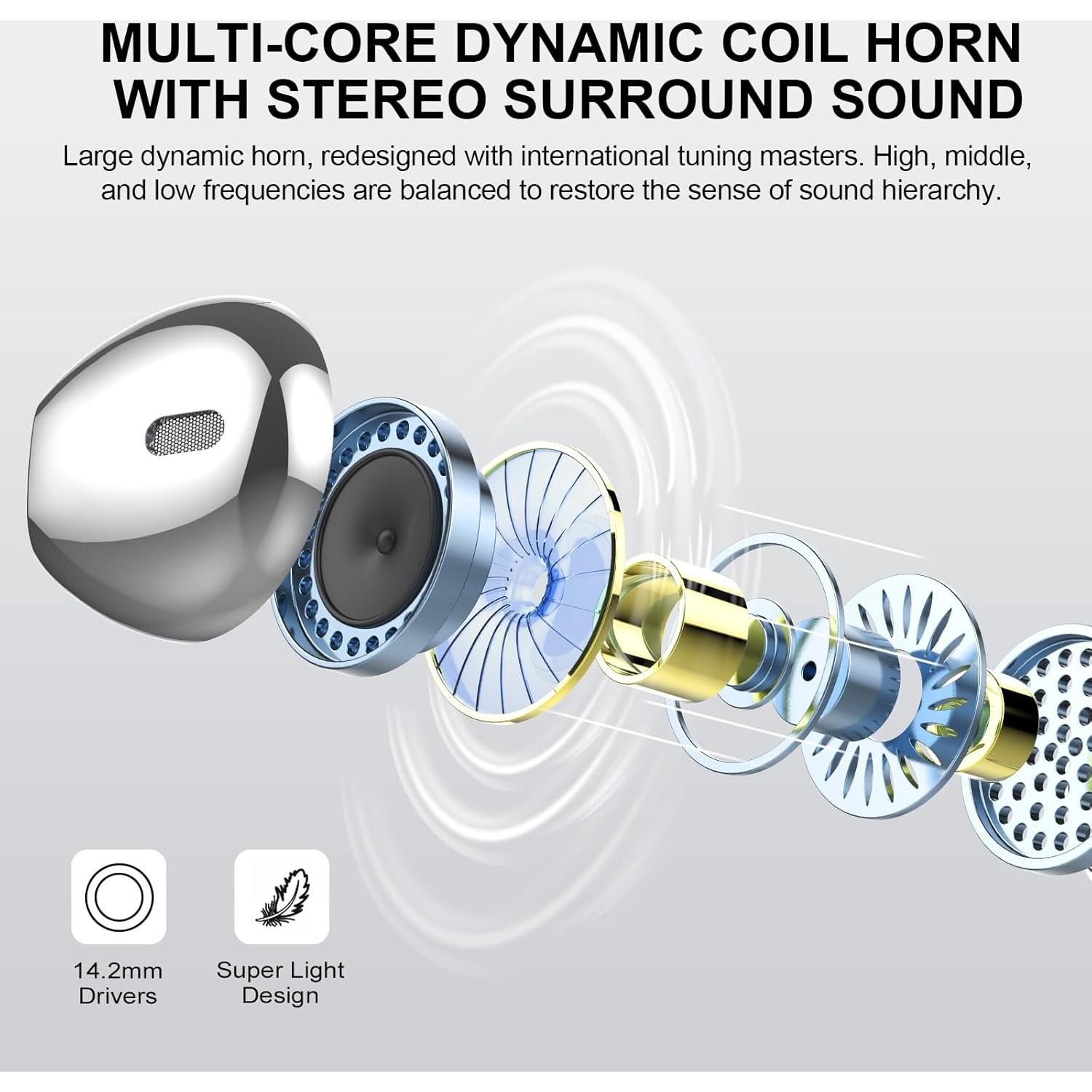 Auriculares Inalámbricos DUCOCUB J59 Bluetooth 5.4 IPX7 Rojo