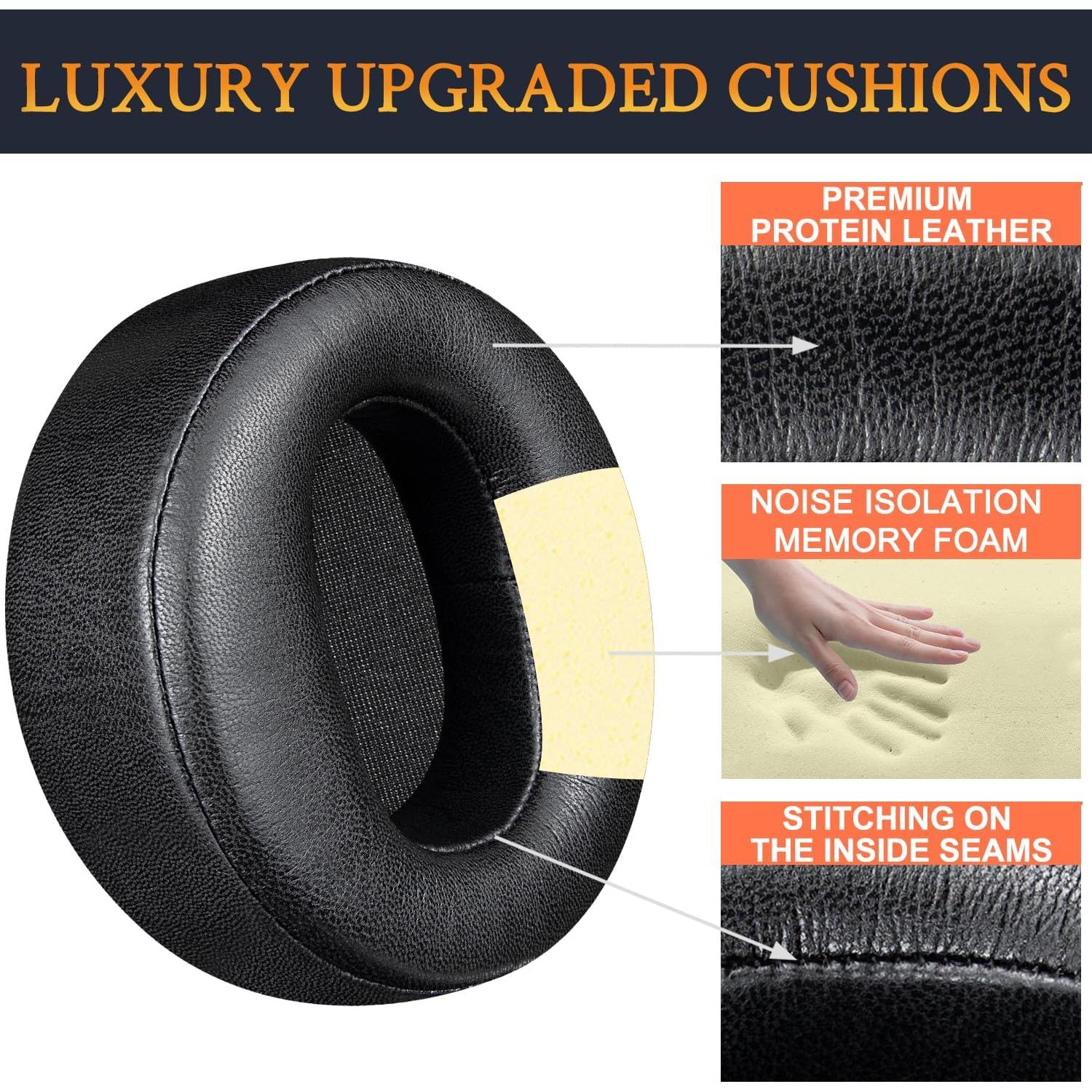 Almohadillas de Repuesto SOULWIT para Auriculares Audeze LCD-2, LCD-3, LCD-4 - Cuero de Proteína y Espuma de Memoria
