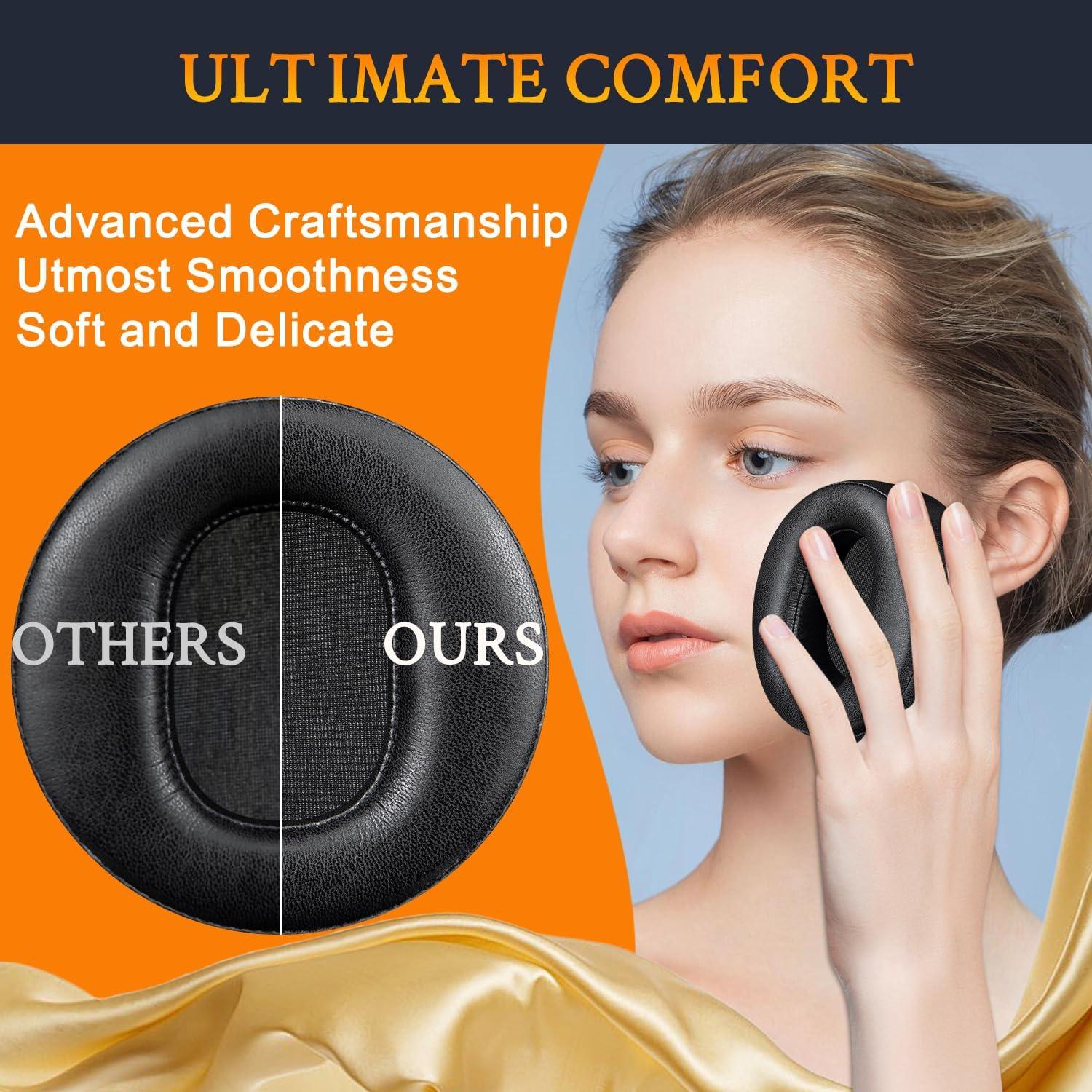 Almohadillas de Repuesto SOULWIT para Auriculares Audeze LCD-2, LCD-3, LCD-4 - Cuero de Proteína y Espuma de Memoria