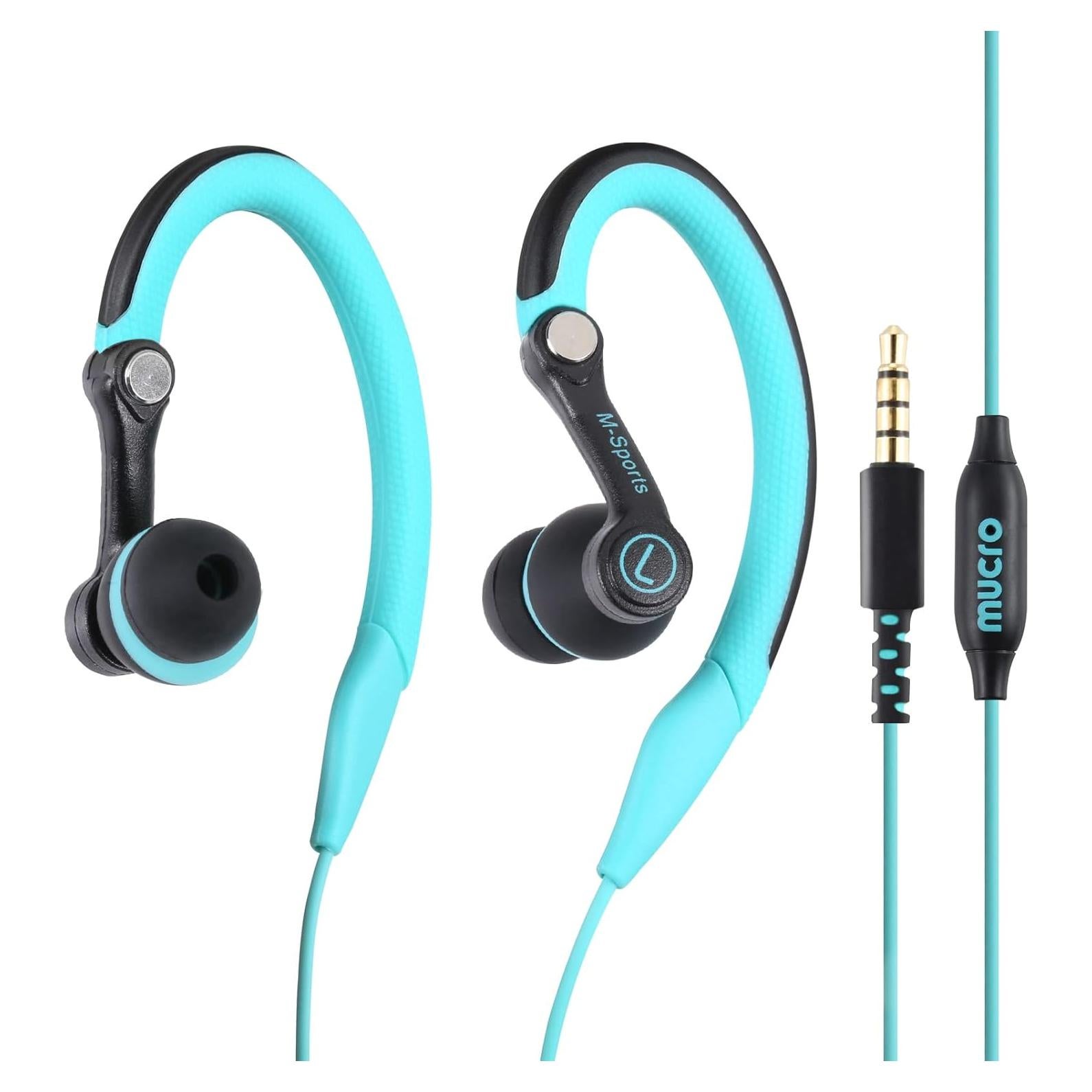 Auriculares Deportivos MUCRO 3.5mm Azul Resistentes al Sudor
