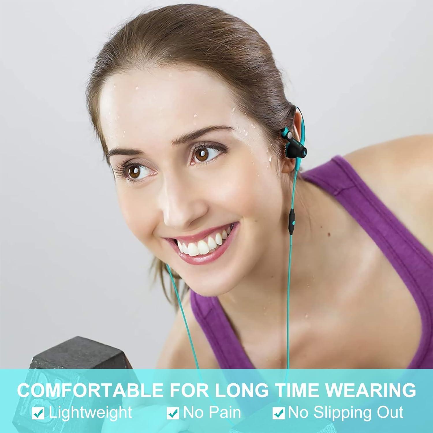 Auriculares Deportivos MUCRO 3.5mm Azul Resistentes al Sudor