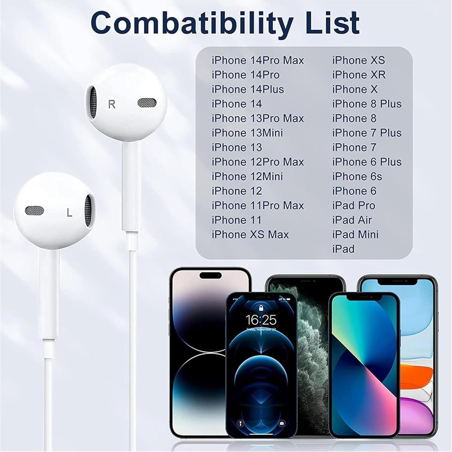 Auriculares con Cable GAXIWILO LT-2PC para iPhone - 2 Paquetes