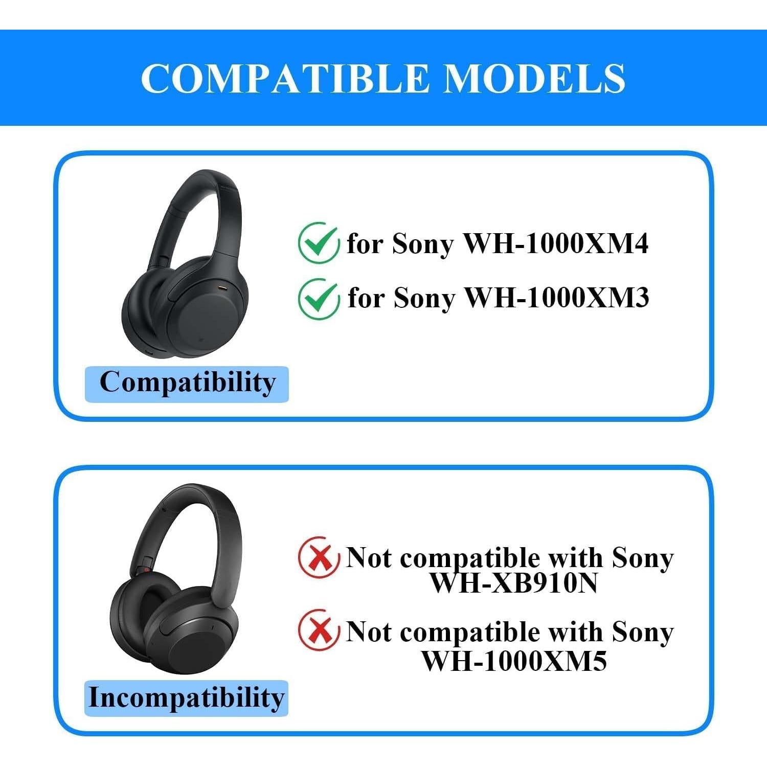 Set de Cubiertas de Silicona para Auriculares Sony WH-1000XM4/WH-1000XM3 - Negro