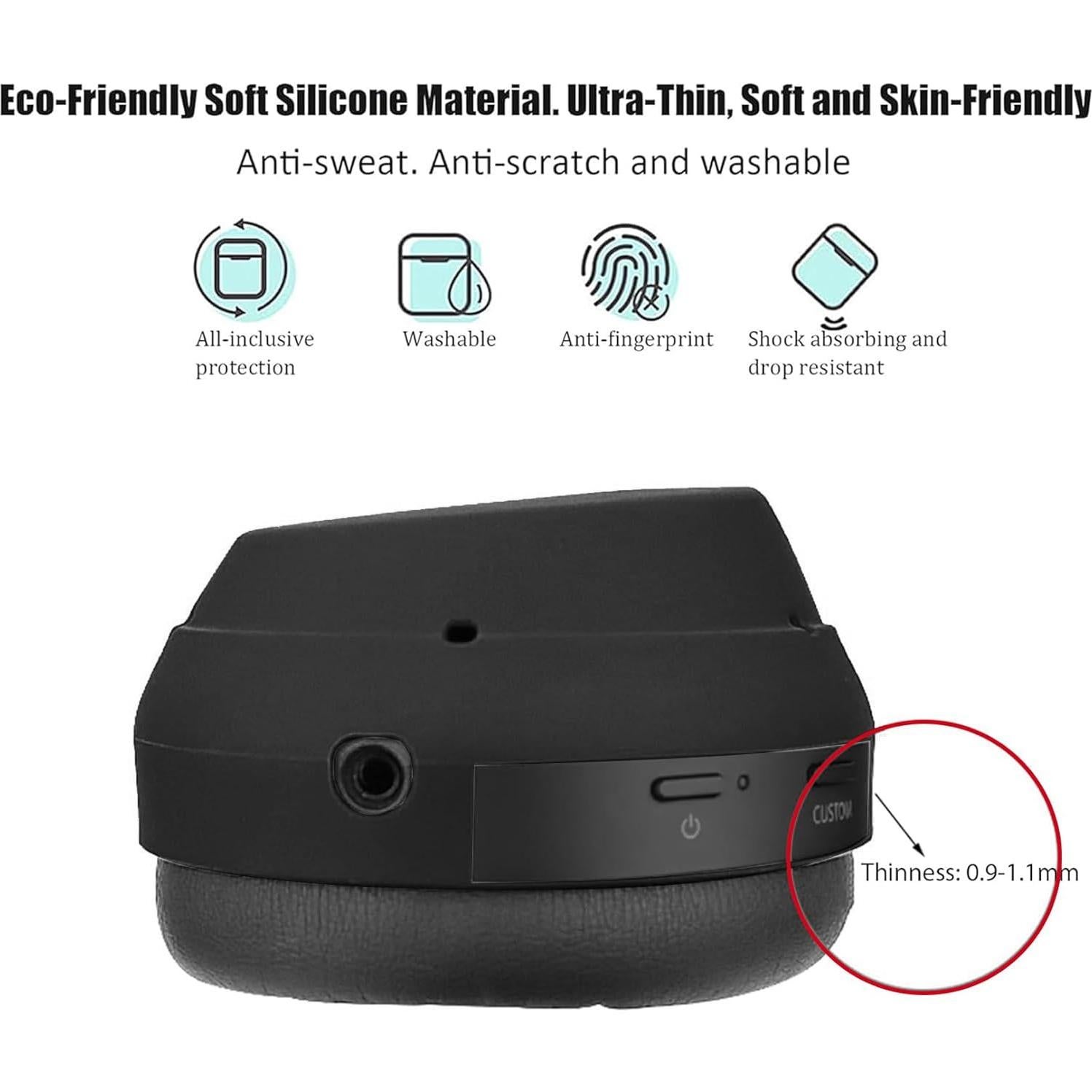 Set de Cubiertas de Silicona para Auriculares Sony WH-1000XM4/WH-1000XM3 - Negro