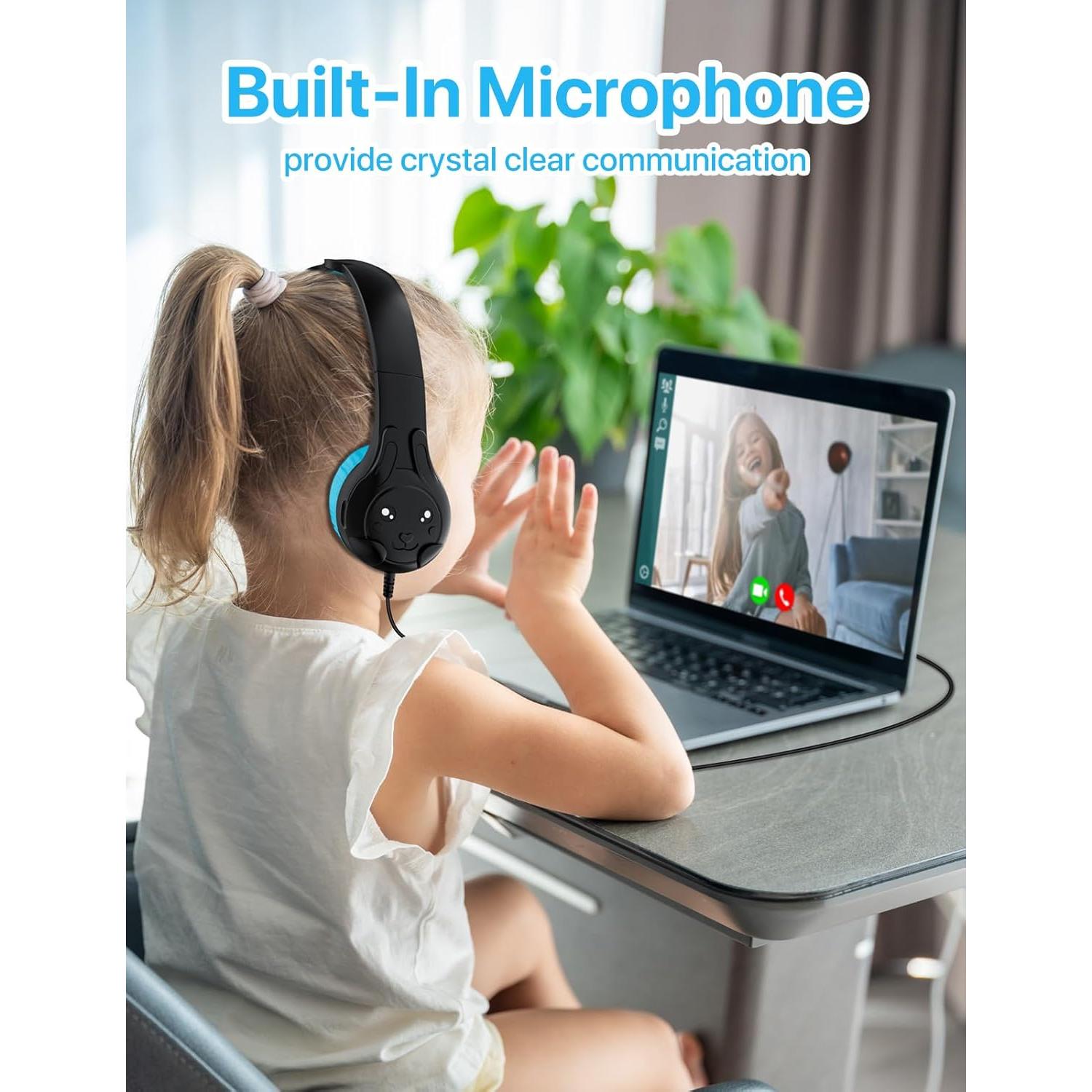 Auriculares ZIUMIER H41 para Niños con Micrófono y Limitador 80dB