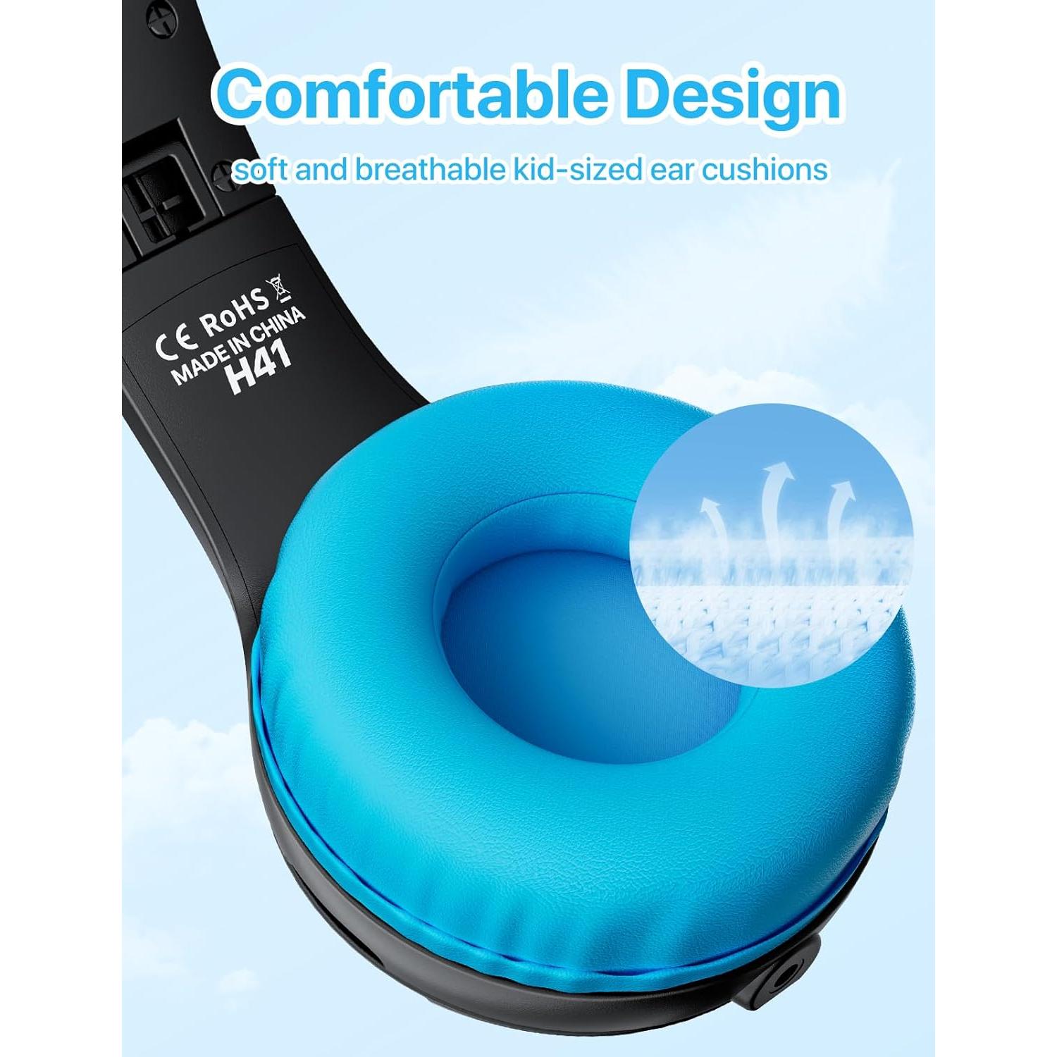 Auriculares ZIUMIER H41 para Niños con Micrófono y Limitador 80dB