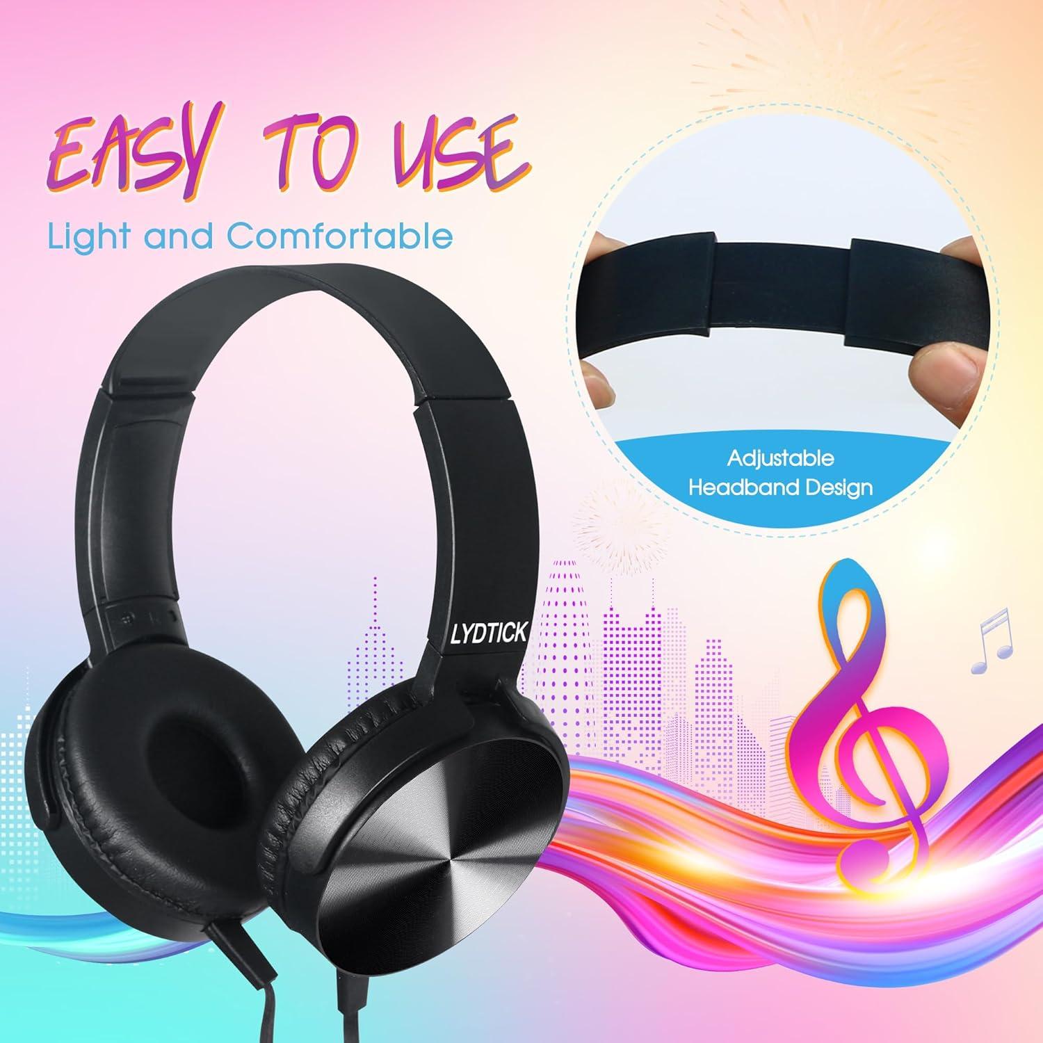 Paquete de 10 Auriculares para Niños LYDTICK Negro