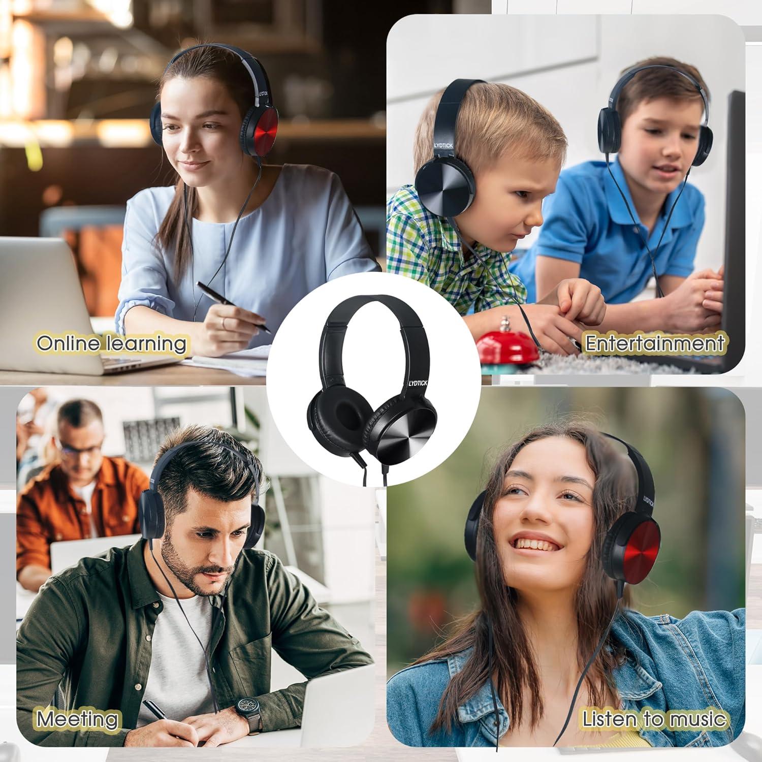 Paquete de 10 Auriculares para Niños LYDTICK Negro