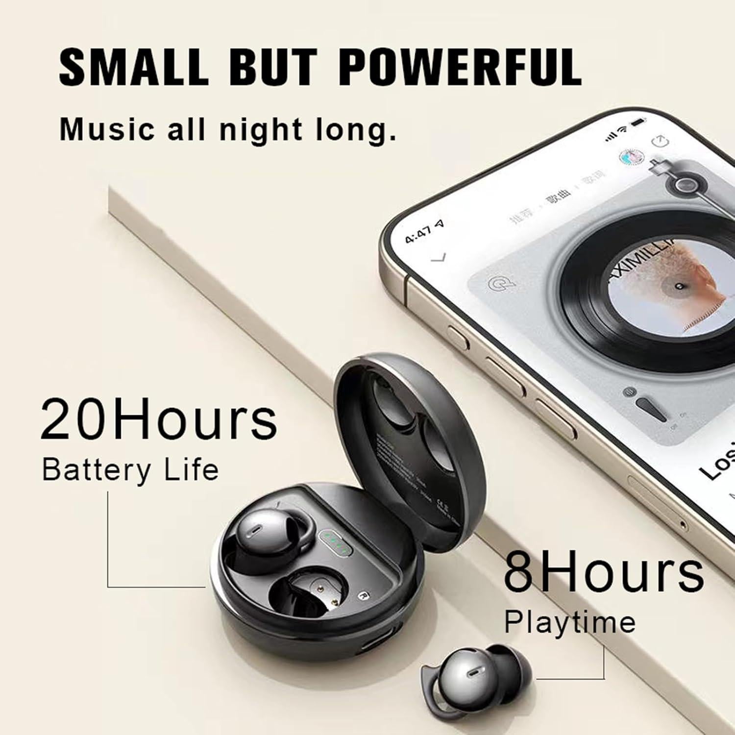 Auriculares para dormir Q26S Jiaxing, Bluetooth 5.3, color piel