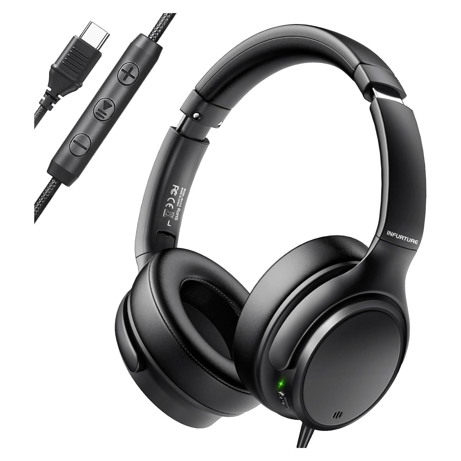 Auriculares USB C con ANC 28dB INFURTURE FTBH131AB