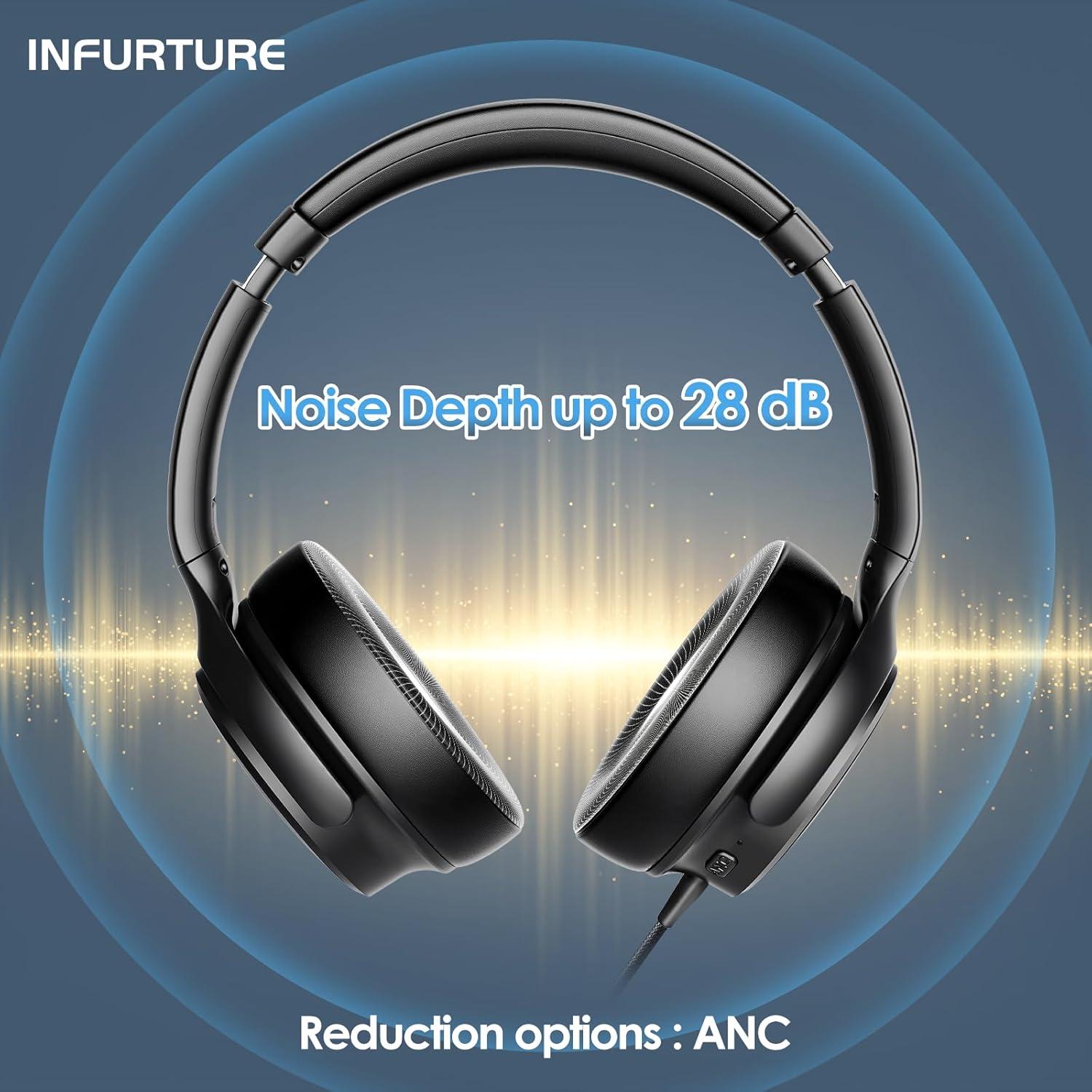 Auriculares USB C con ANC 28dB INFURTURE FTBH131AB