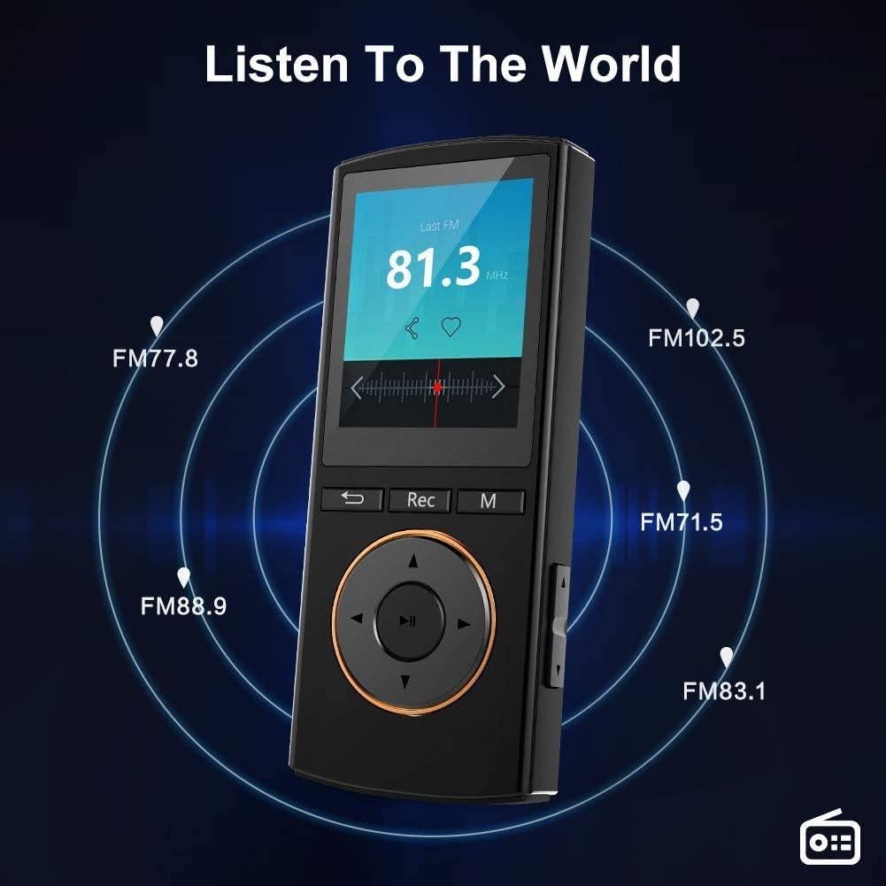 Reproductor MP3 MusRun Q8 64GB Bluetooth HiFi Deporte Negro