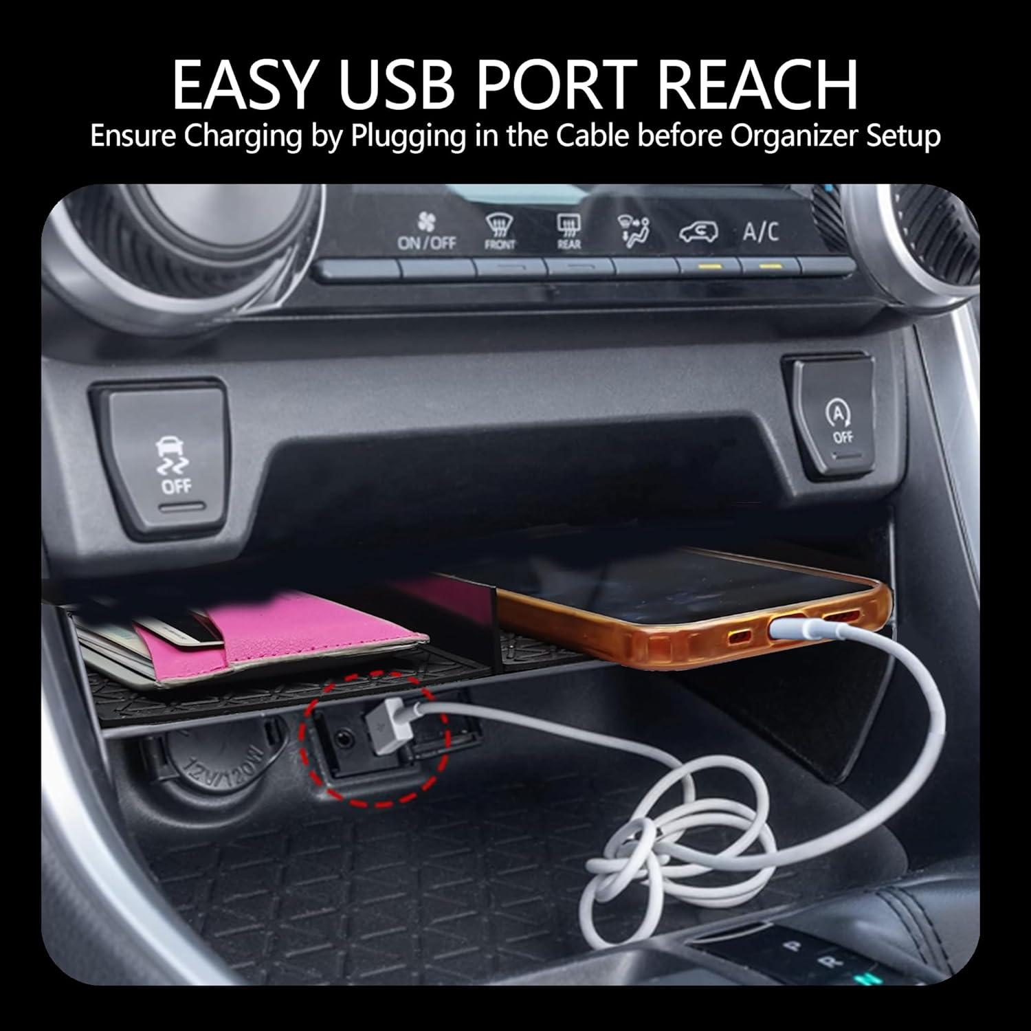 Organizador de Consola Central 3PCS AZGaea para Toyota RAV4 2019-2025