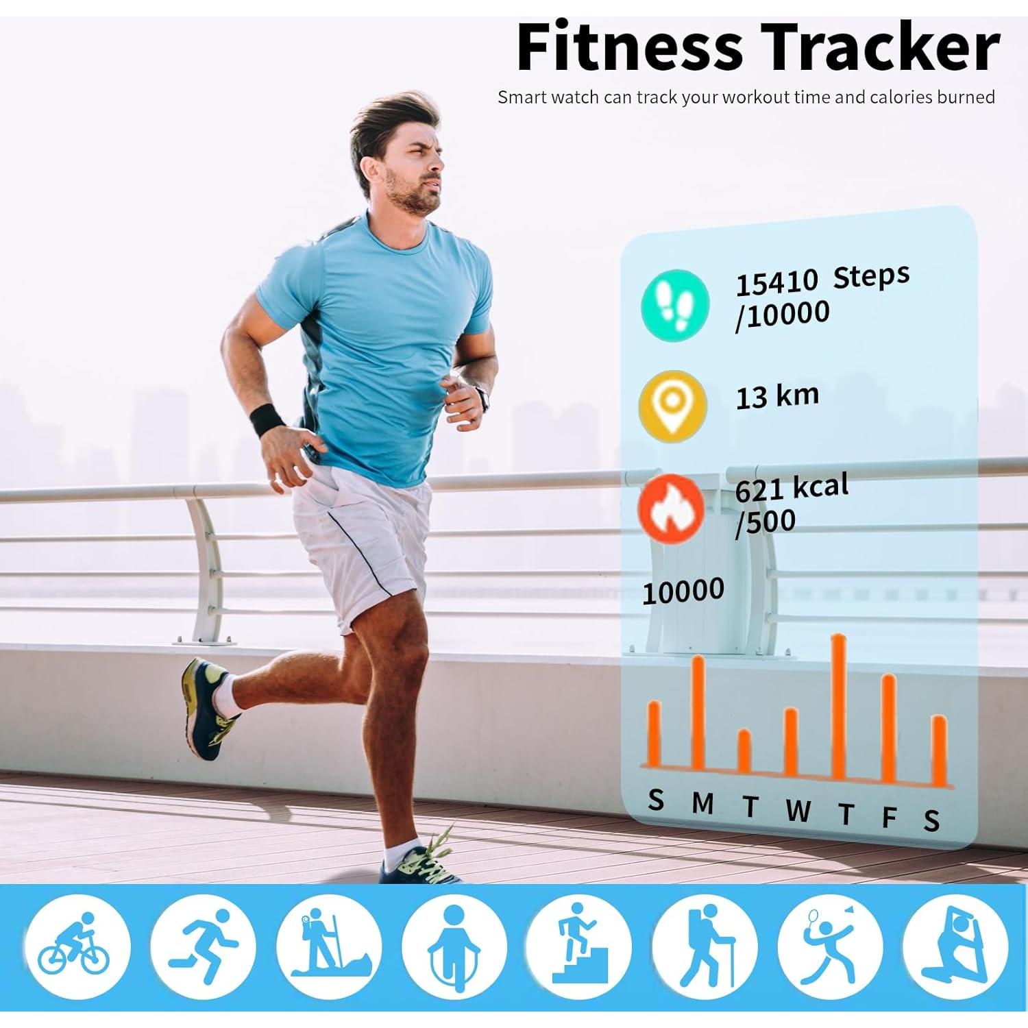 Reloj Inteligente Kazunet R68 Negro 1.83" HD IP68 Fitness