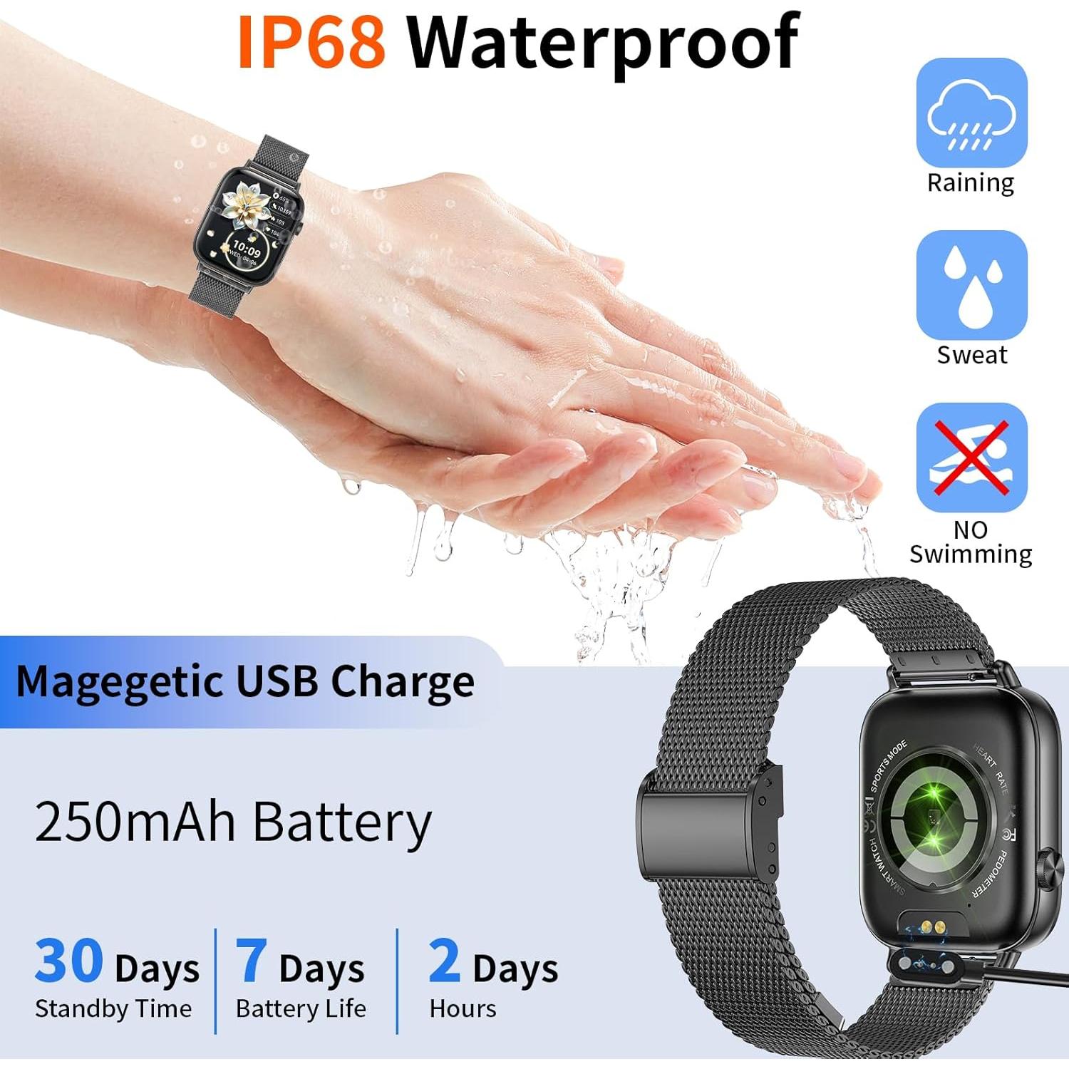 Reloj Inteligente Kazunet R68 Negro 1.83" HD IP68 Fitness