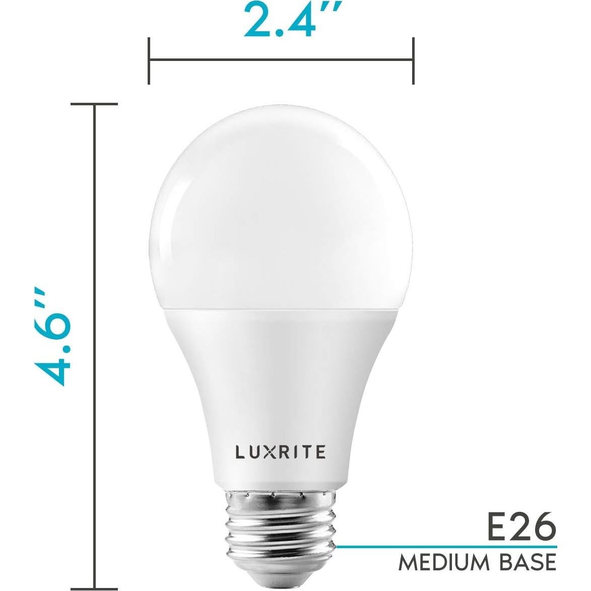 Bombillas LED Regulables Luxrite A19 15W 1600 Lúmenes 2700K
