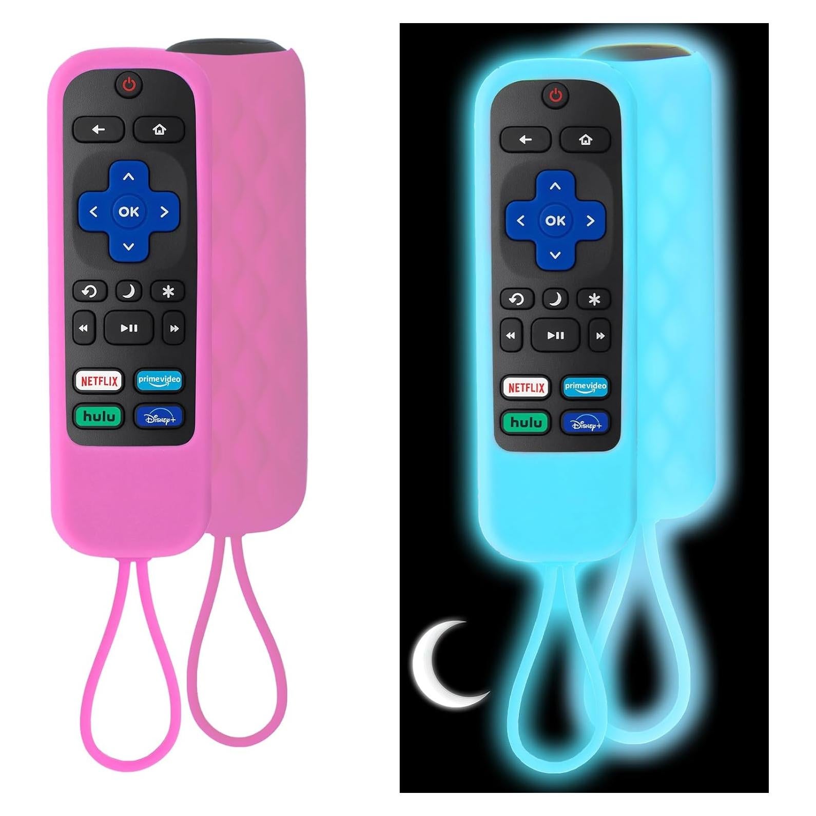 Funda de Silicona para Control Remoto TCL Roku - Azul y Rosa