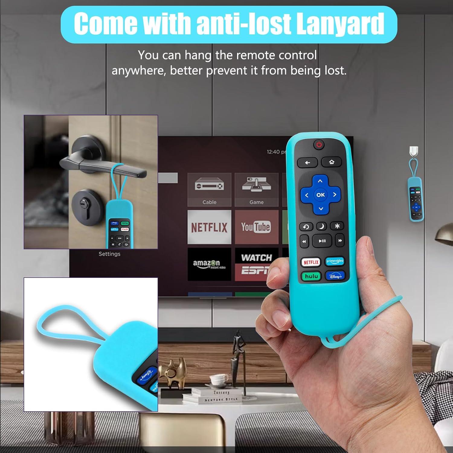 Funda de Silicona para Control Remoto TCL Roku - Azul y Rosa