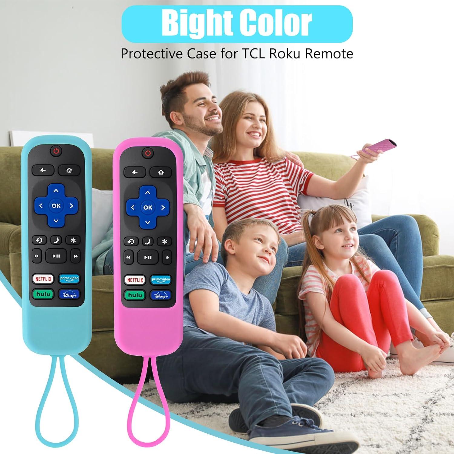 Funda de Silicona para Control Remoto TCL Roku - Azul y Rosa