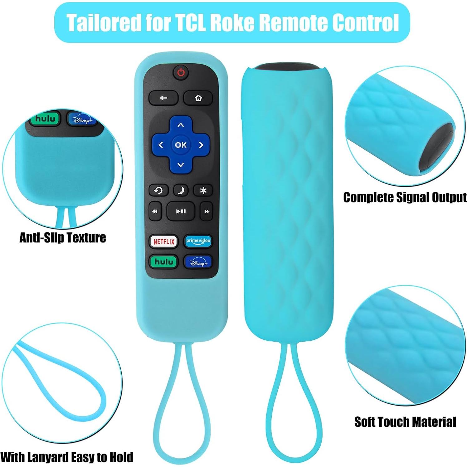 Funda de Silicona para Control Remoto TCL Roku - Azul y Rosa