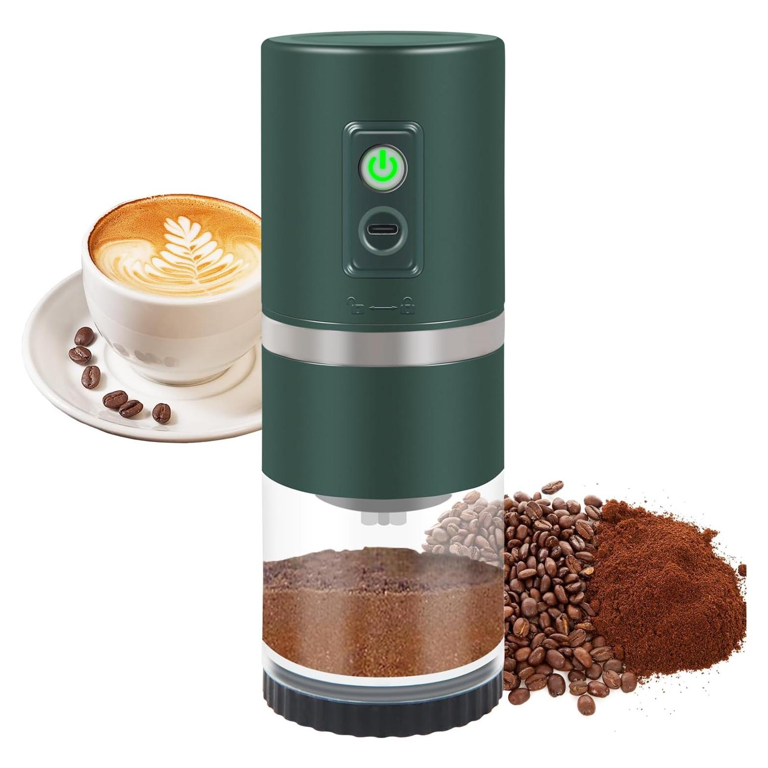 Molino de Café Eléctrico TDFCBFSAIL Portátil Verde 45 Niveles