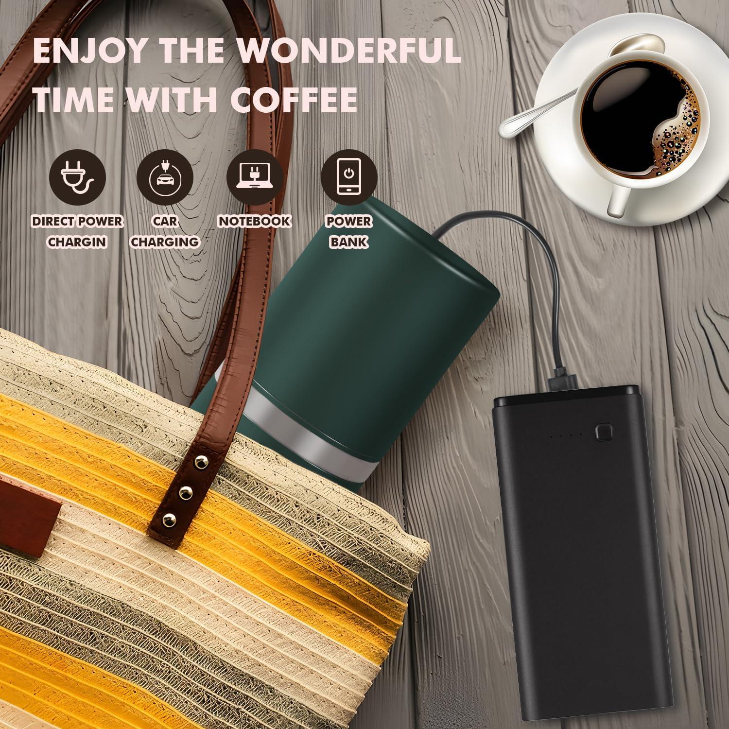 Molino de Café Eléctrico TDFCBFSAIL Portátil Verde 45 Niveles