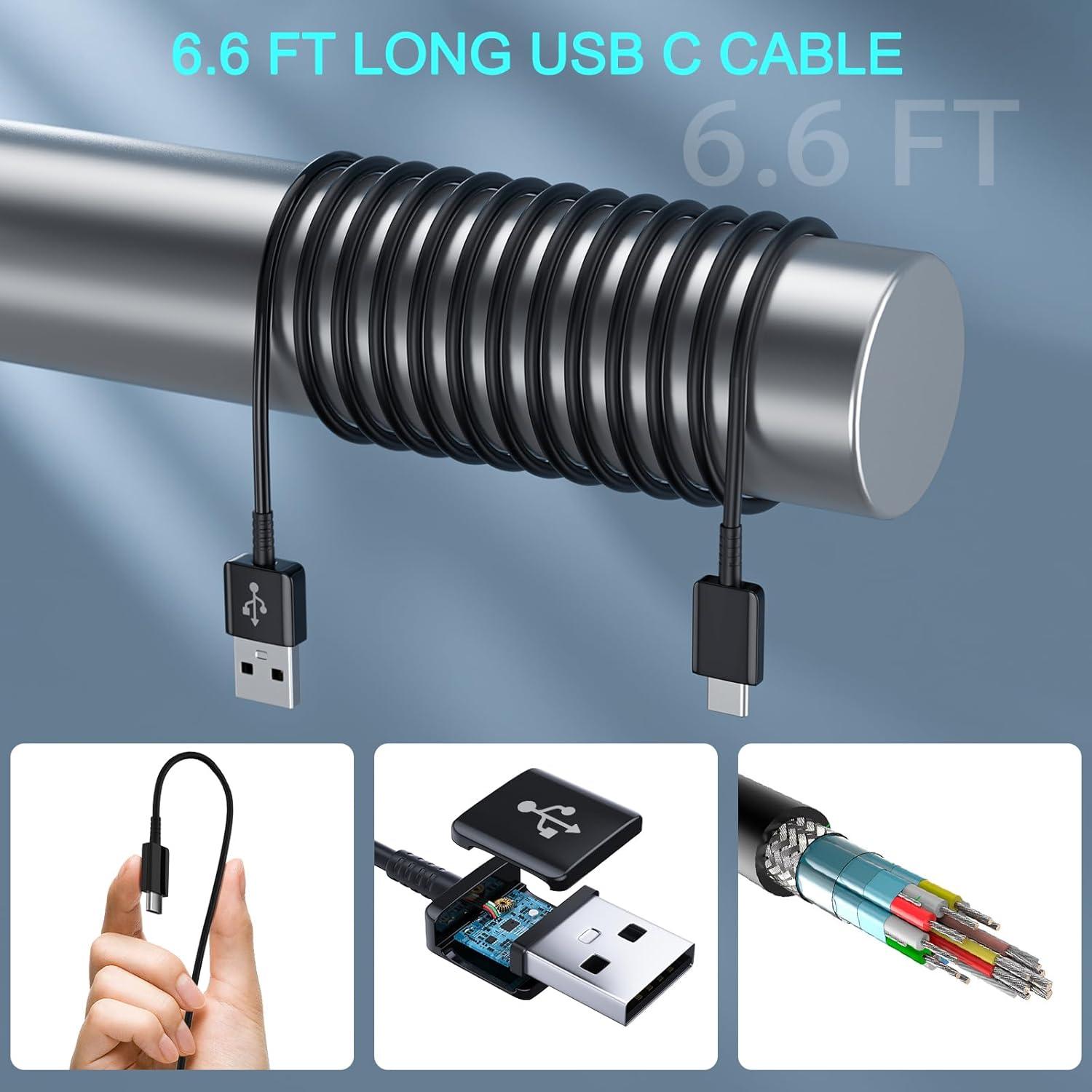Cargador Rápido USB C 2m Ubearkk para Samsung Galaxy