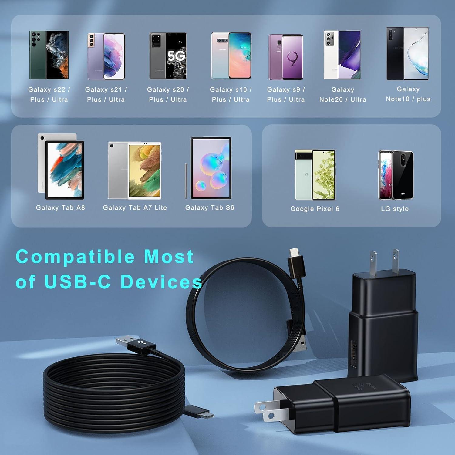 Cargador Rápido USB C 2m Ubearkk para Samsung Galaxy