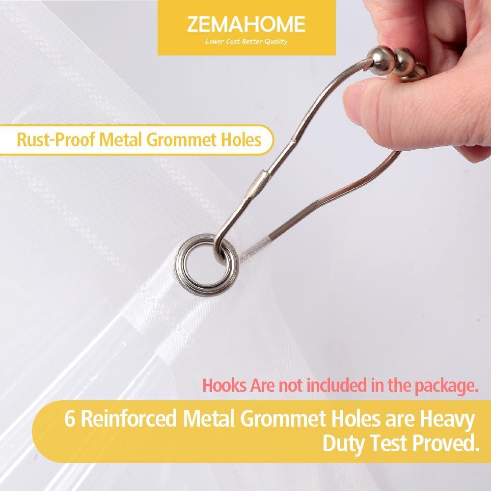 Cortina de Ducha ZEMAHOME 91.44x182.88 cm Transparente PEVA