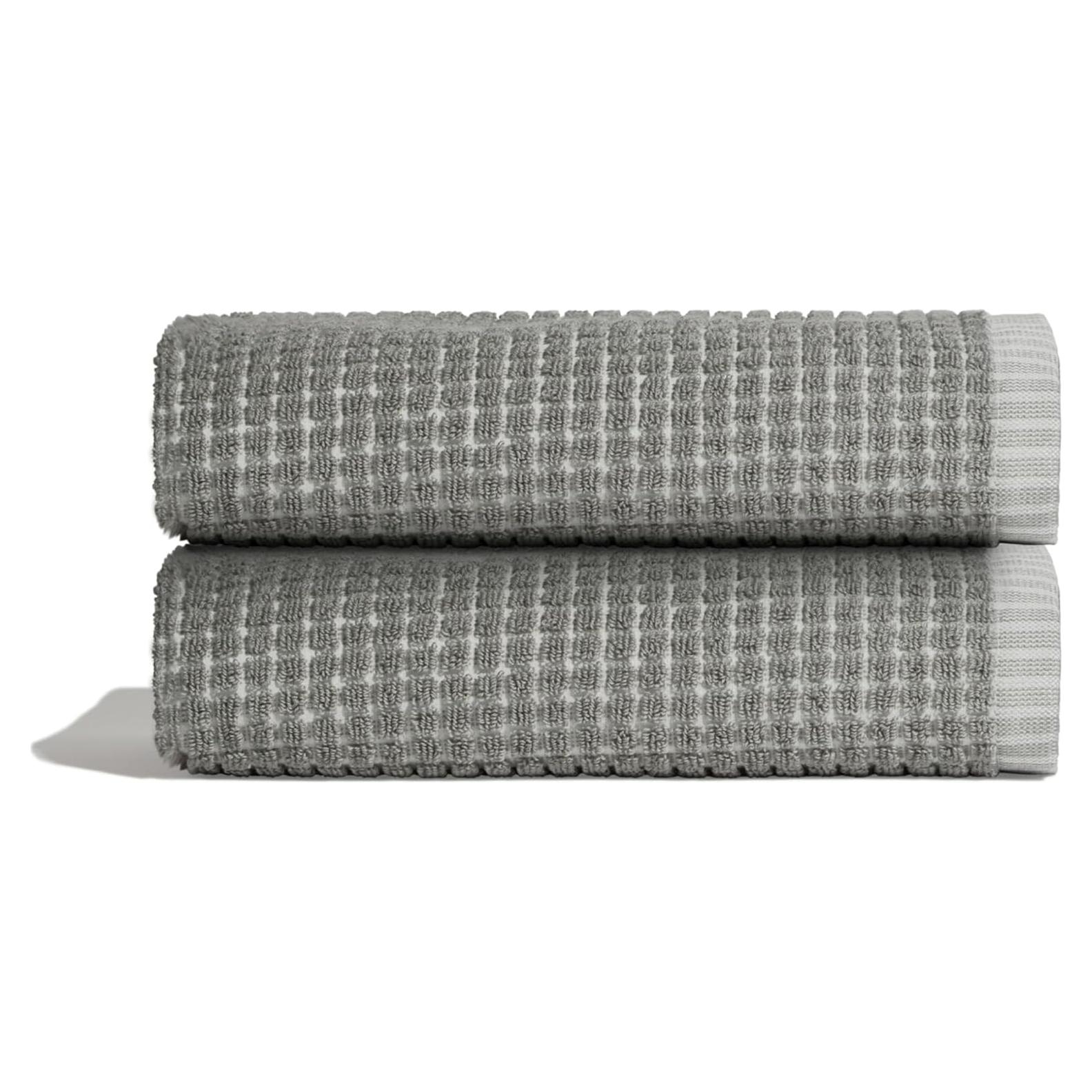 Conjunto de 2 Toallas de Mano ONSEN Terry Algodón 50x76 cm Gris