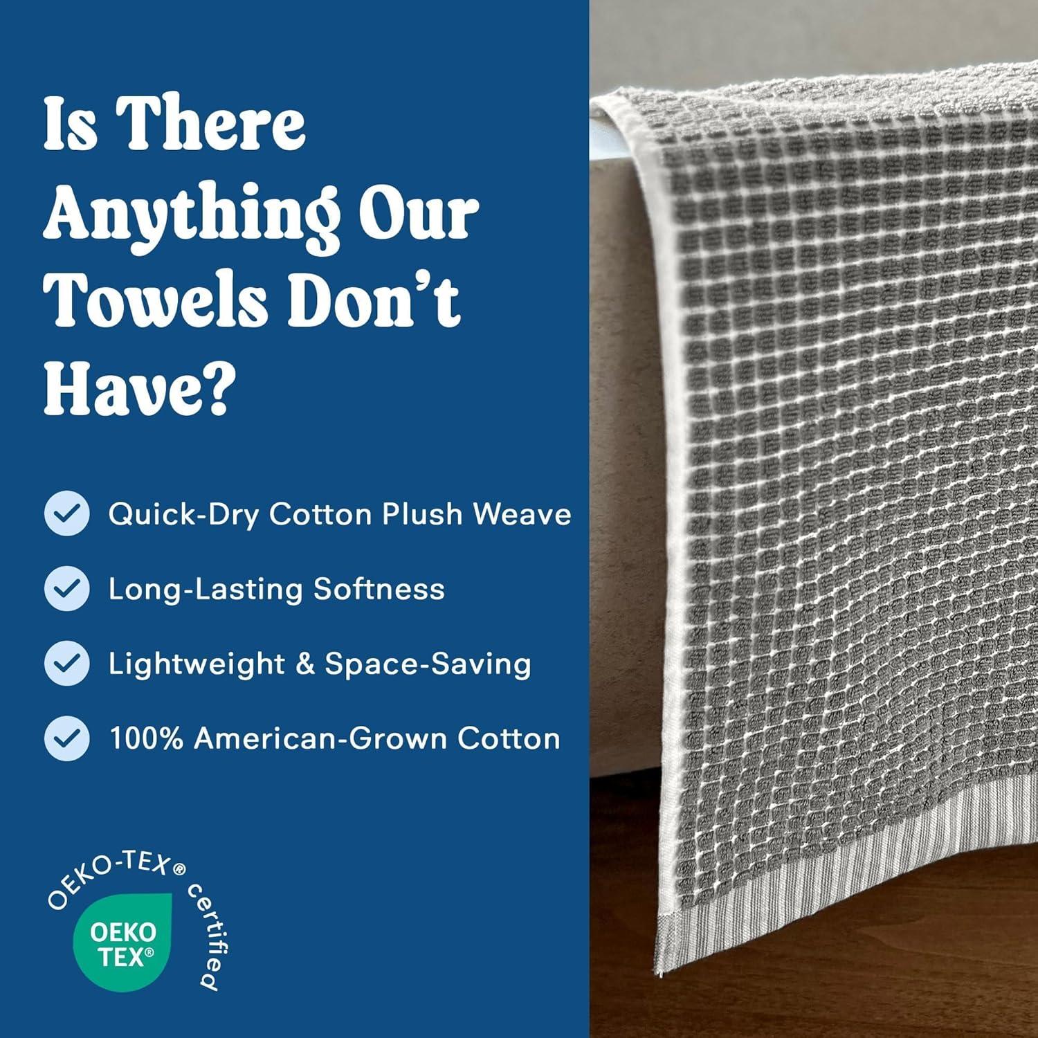 Conjunto de 2 Toallas de Mano ONSEN Terry Algodón 50x76 cm Gris