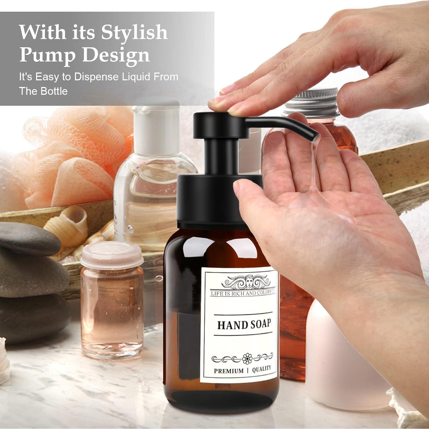 Dispensador de Jabón de Vidrio Nobtou 251 ml con Soporte Pared