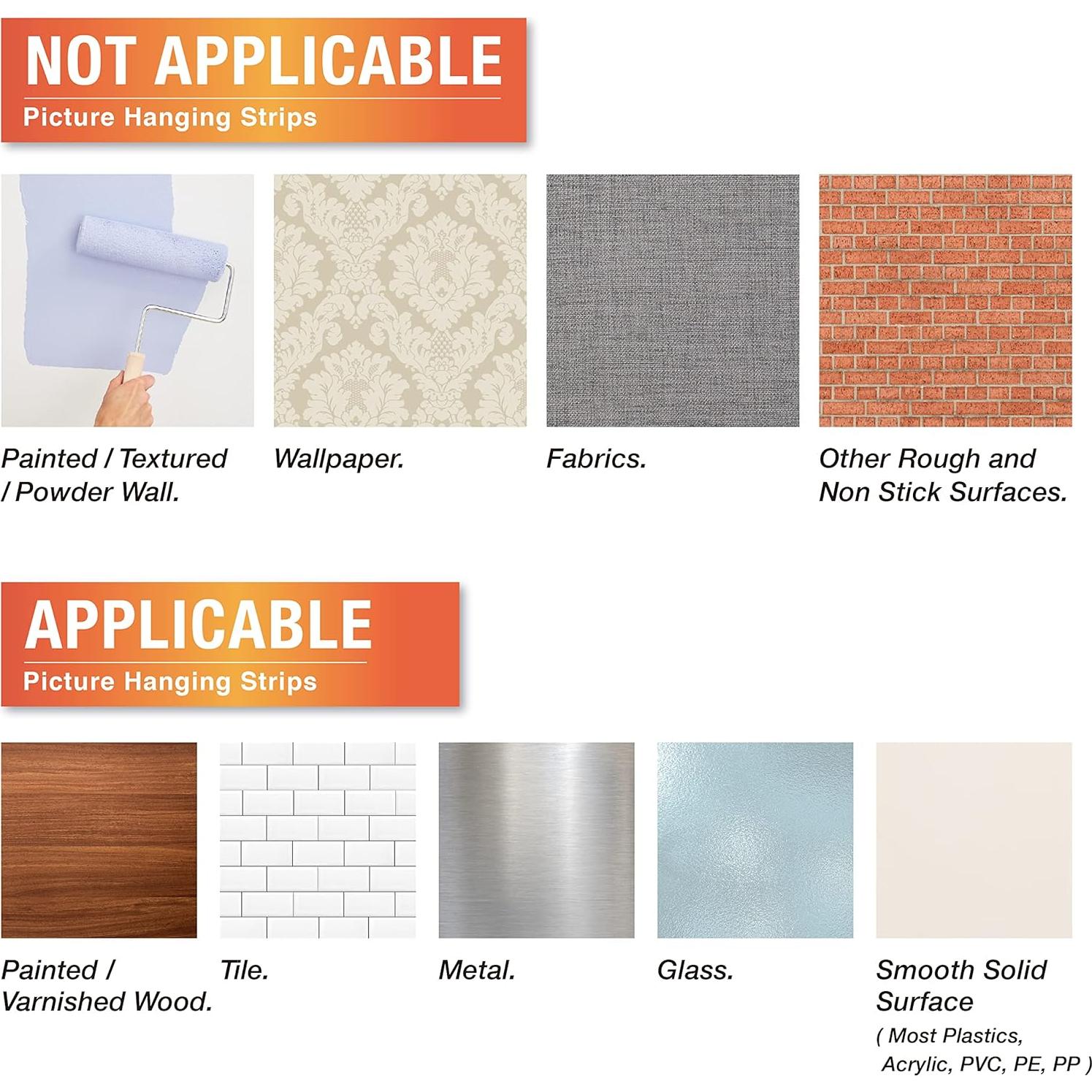 Tiras Adhesivas para Colgar Cuadros MOVELYST 12 Pares Blancas