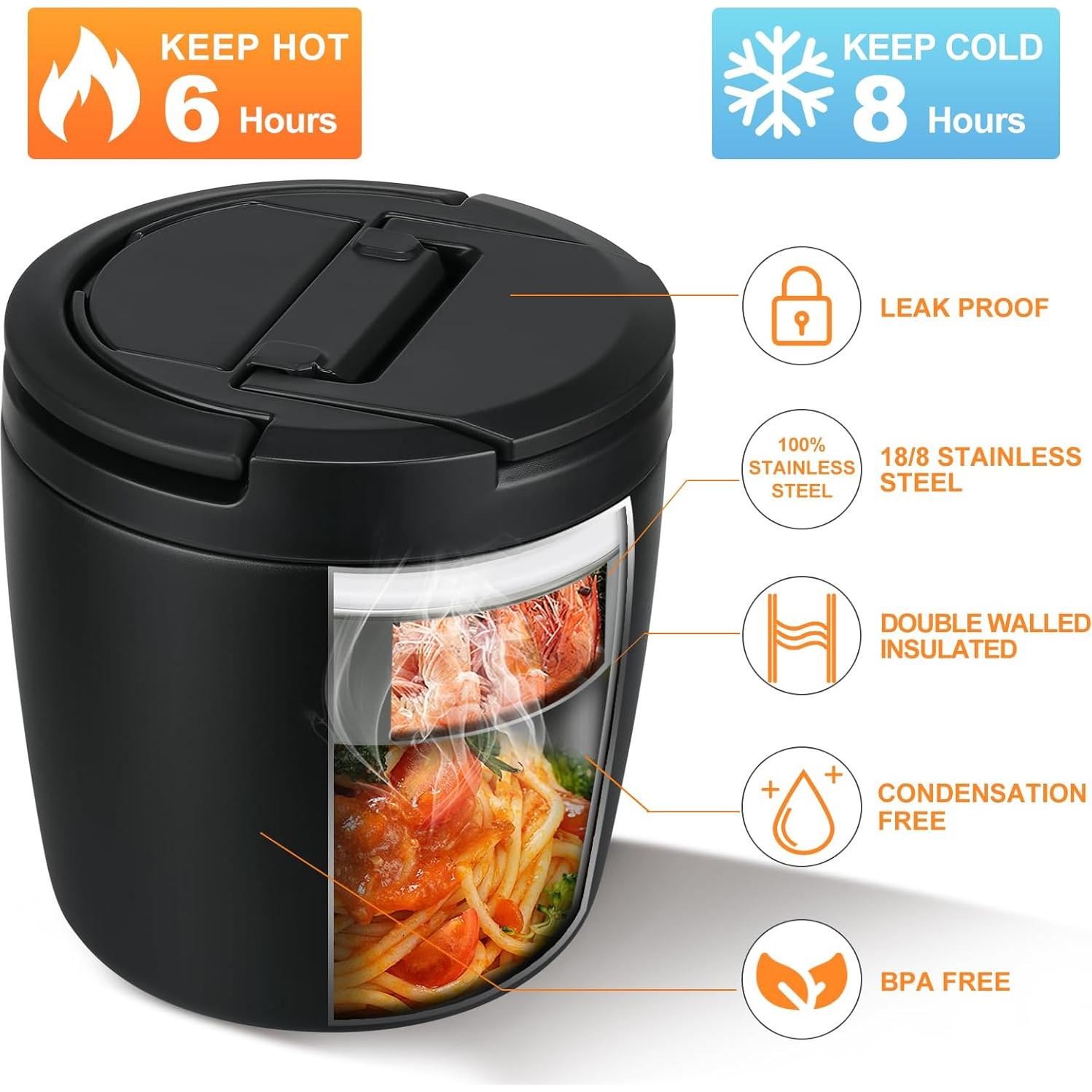 Contenedor de Almuerzo Aislado 40oz Wiwens Acero Inoxidable