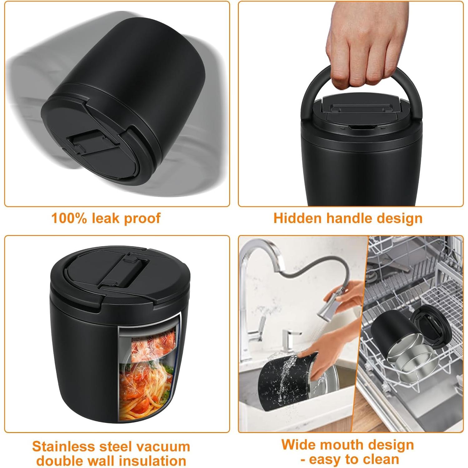 Contenedor de Almuerzo Aislado 40oz Wiwens Acero Inoxidable