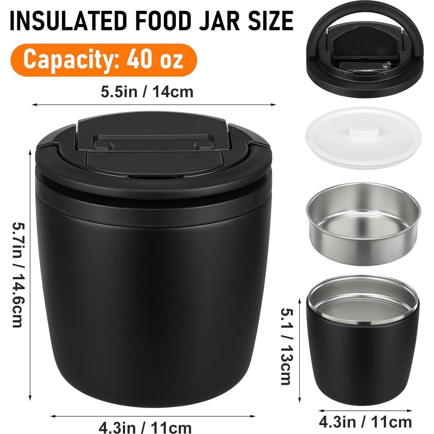 Contenedor de Almuerzo Aislado 40oz Wiwens Acero Inoxidable