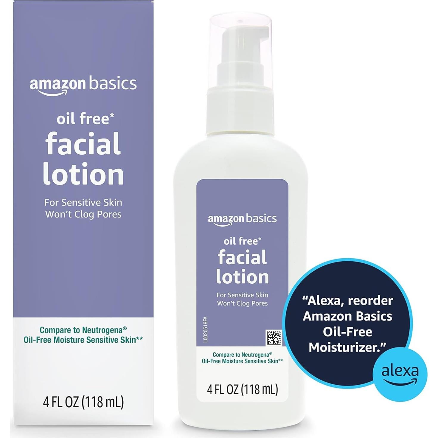 Hidratante Facial Sin Aceite Amazon Basics 118ml Piel Sensible