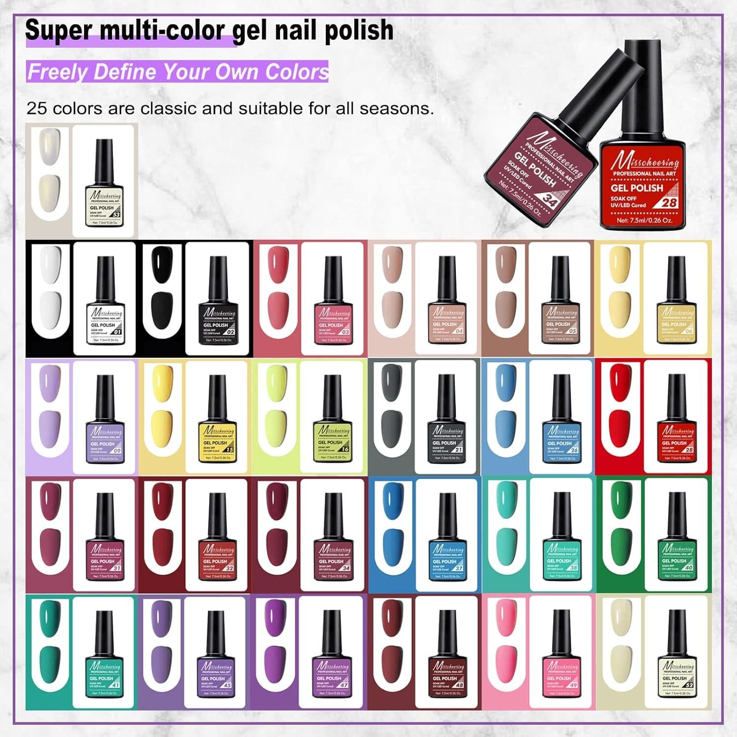 Kit de Esmalte de Uñas en Gel ISTOYALL 69PCS con Luz UV