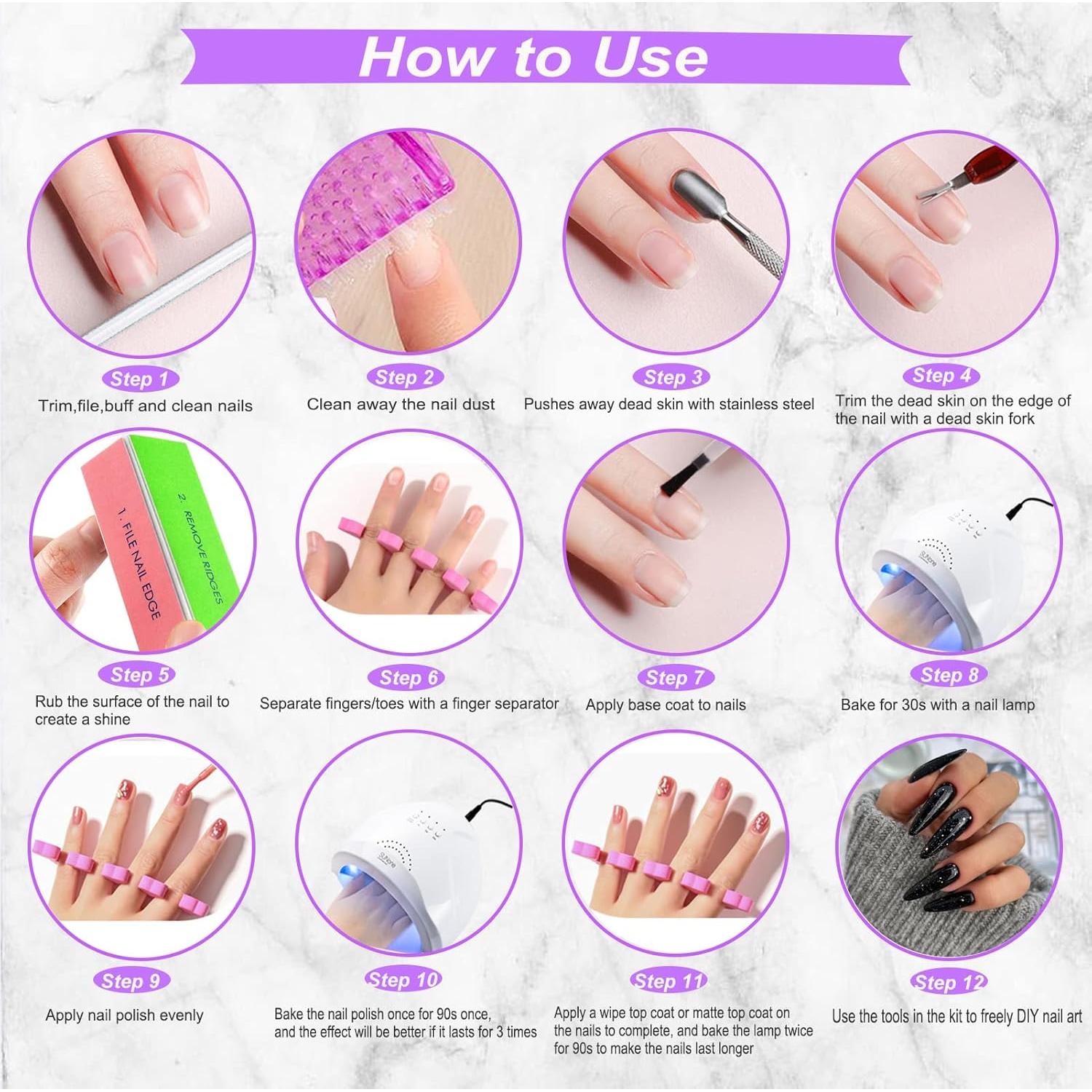 Kit de Esmalte de Uñas en Gel ISTOYALL 69PCS con Luz UV