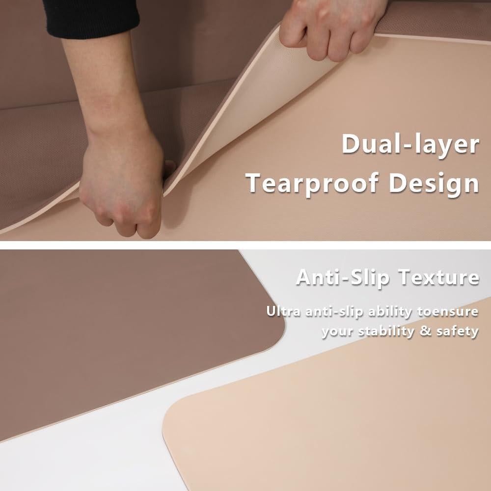 Alfombrilla de Yoga Antideslizante WUWAN 182x81 cm 8mm TPE Beige