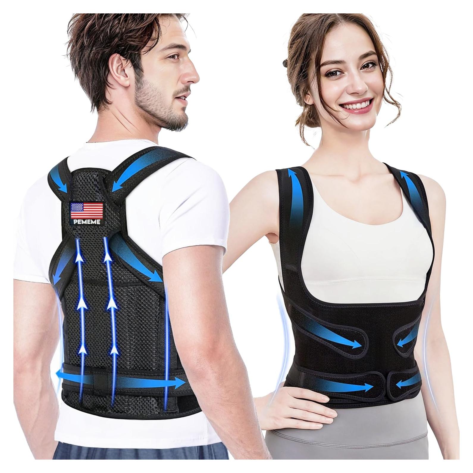 Corrector de Postura Qidian - Faja Ajustable para Alivio Dolor Espalda - Soporte Lumbar Transpirable (Negro, Pequeño)