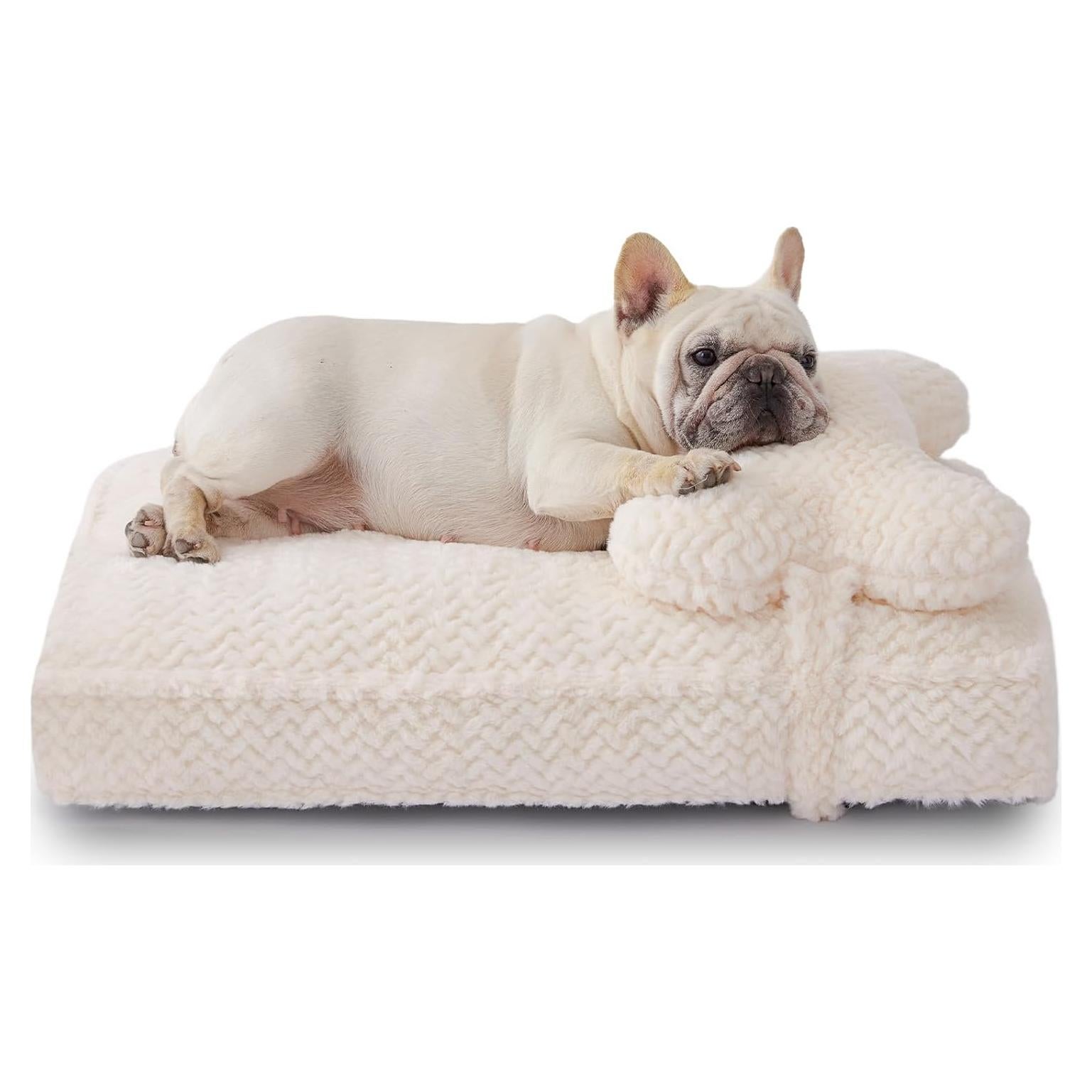 Cama Ortopédica para Perros Soft Touch Mediana 76.2x50.8cm Crema