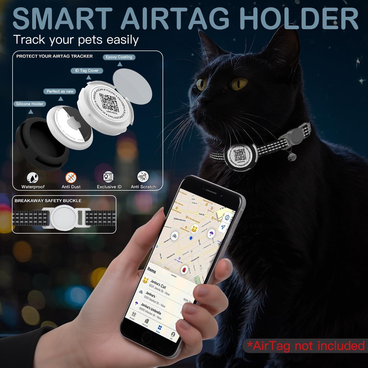 Collar para Gato HENGSHEYUE con Soporte Airtag Impermeable