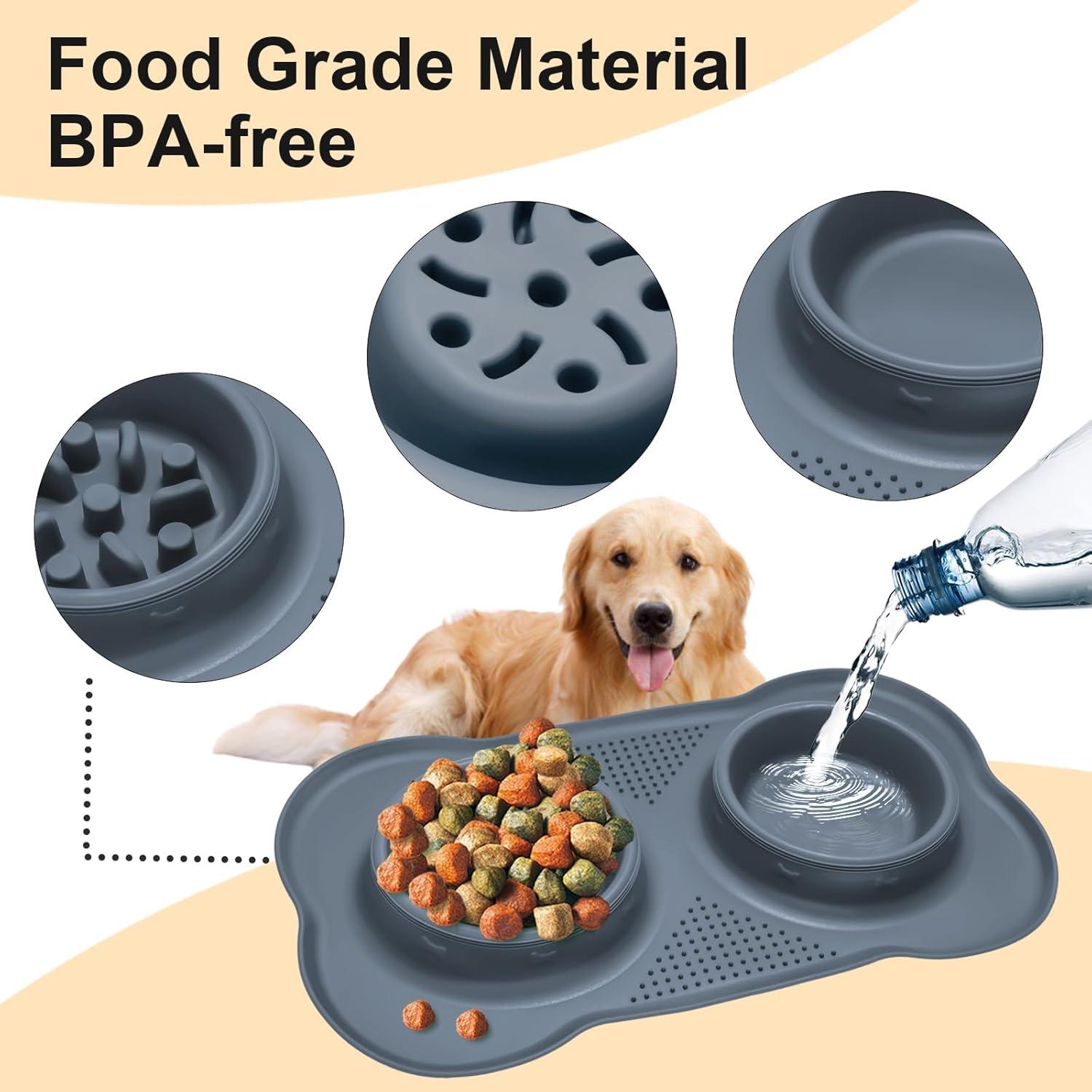 Cuenco Antideslizante para Perros y Gatos ALTANIM M Gris