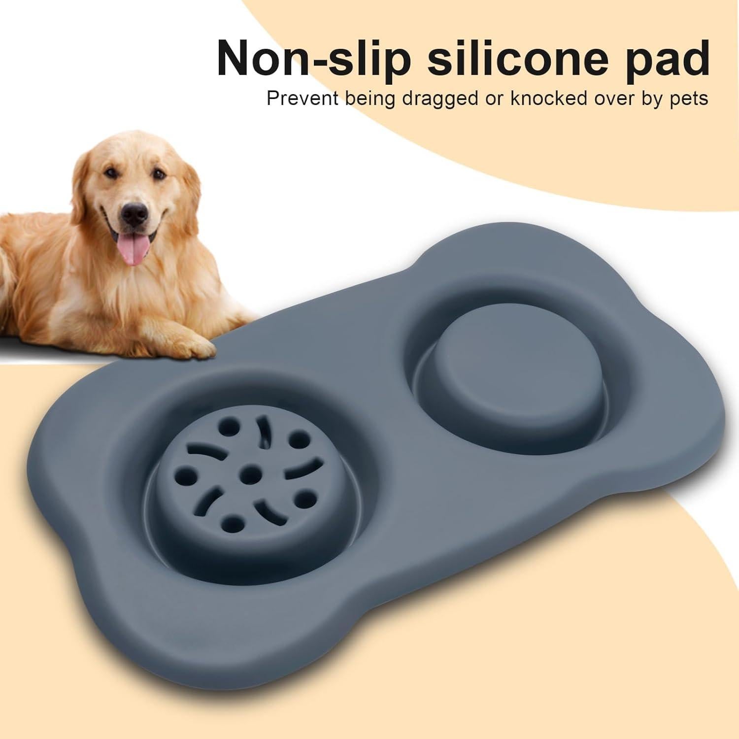 Cuenco Antideslizante para Perros y Gatos ALTANIM M Gris