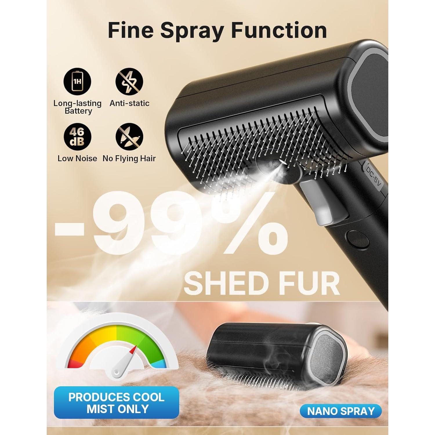 Cepillo 5-en-1 para Gatos WOWOOF PET con Spray y Rastrillos