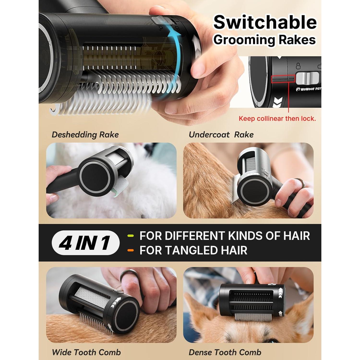 Cepillo 5-en-1 para Gatos WOWOOF PET con Spray y Rastrillos